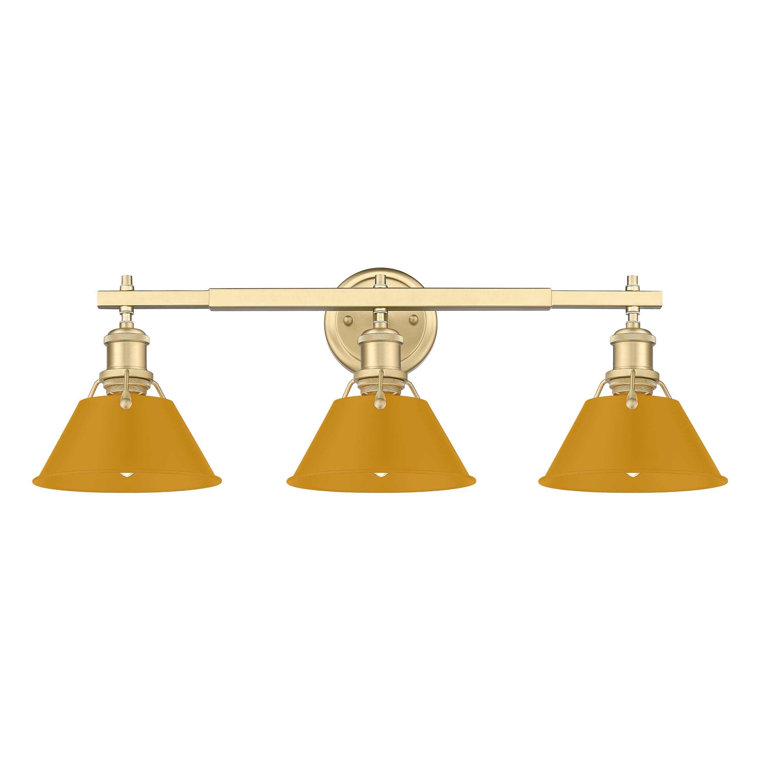 Yep by Golden Lighting Orwell 3-light Vanity in Brushed Champagne Brass and Auric Yellow shade - - Golden Lighting