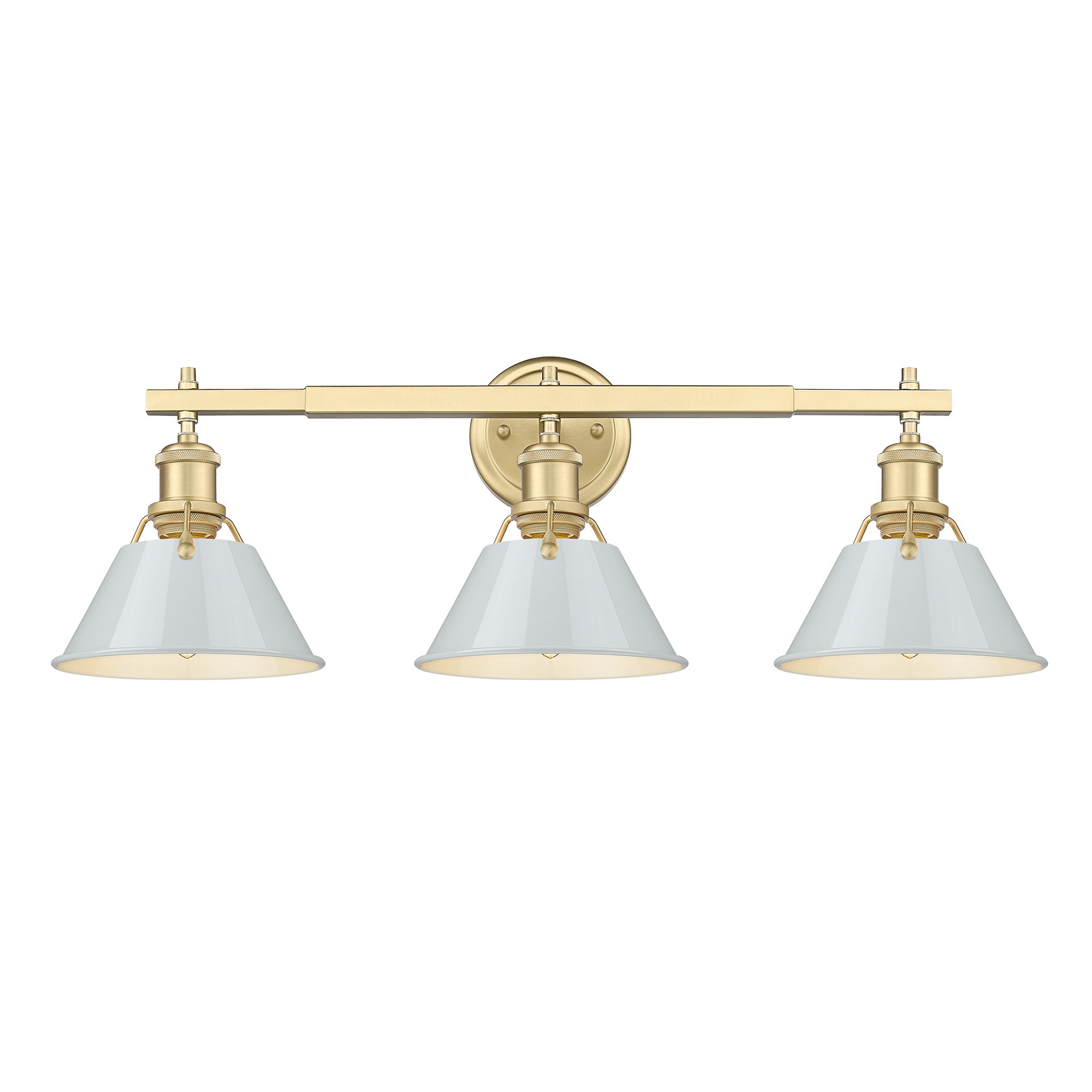 Yep by Golden Lighting Orwell 3-light Vanity in Brushed Champagne Brass and Dusky Blue shade - - Golden Lighting