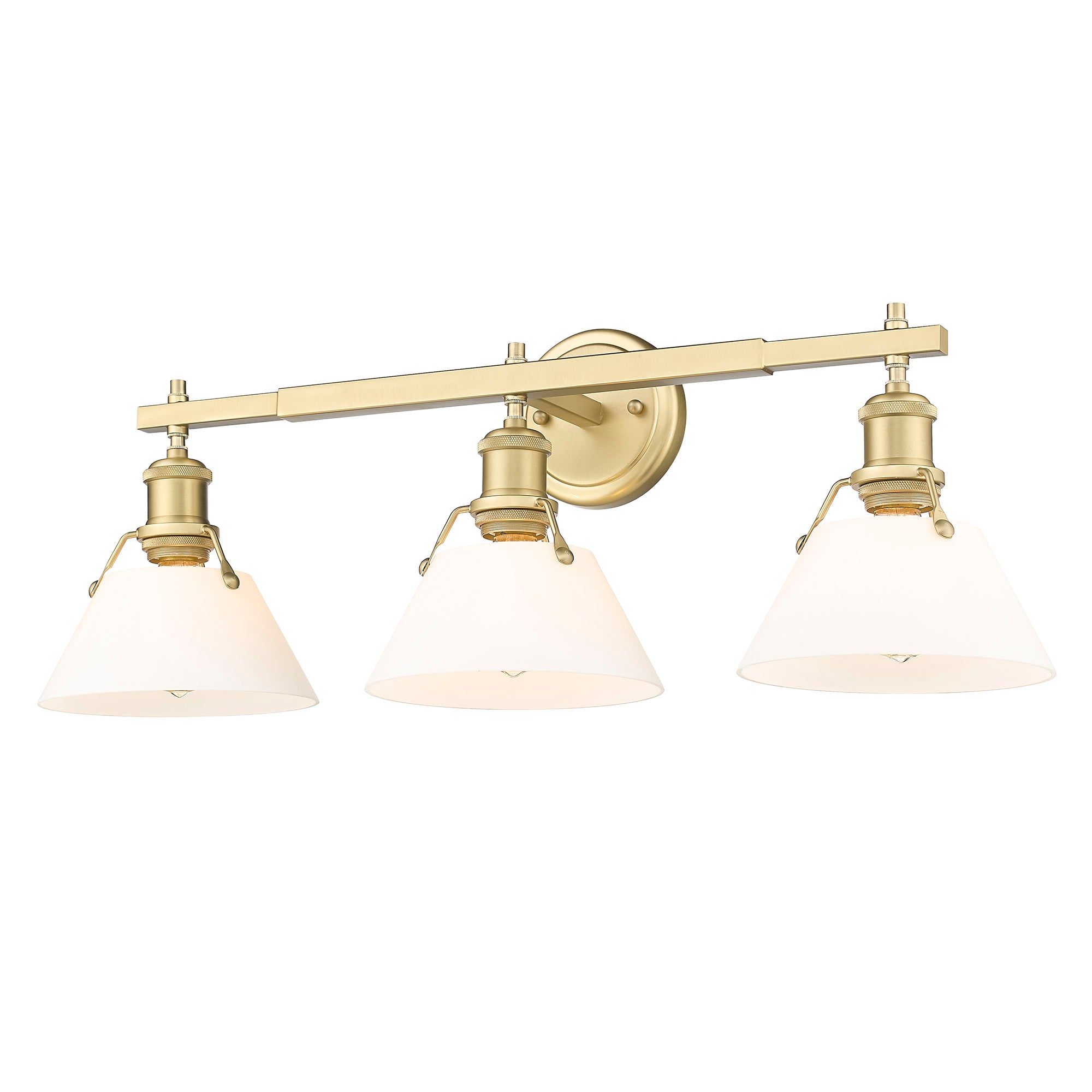 Yep by Golden Lighting Orwell 3-light Vanity in Brushed Champagne Brass and Opal Glass - - Golden Lighting