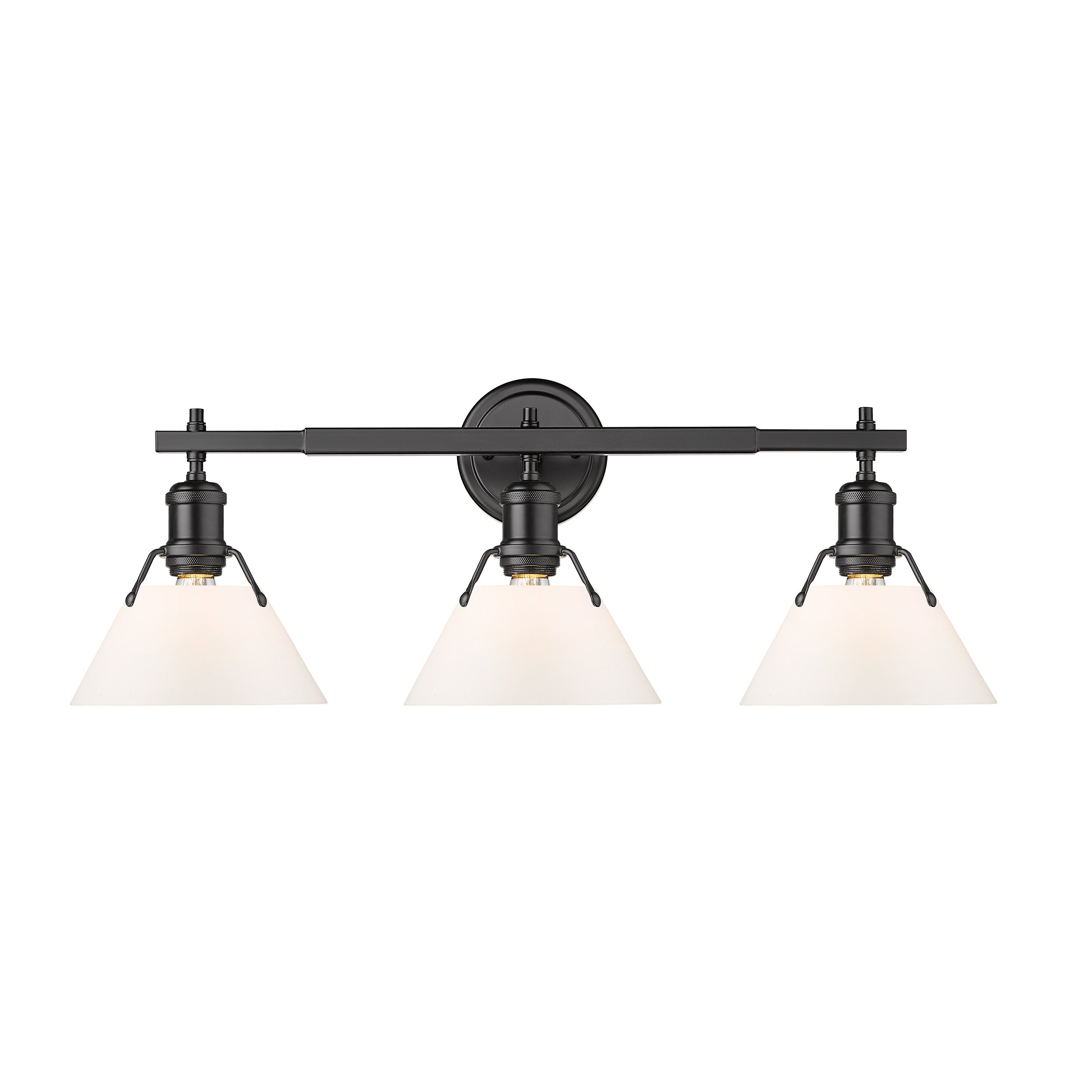 Yep by Golden Lighting Orwell 3-light Vanity in Matte Black and Opal Glass - - Golden Lighting