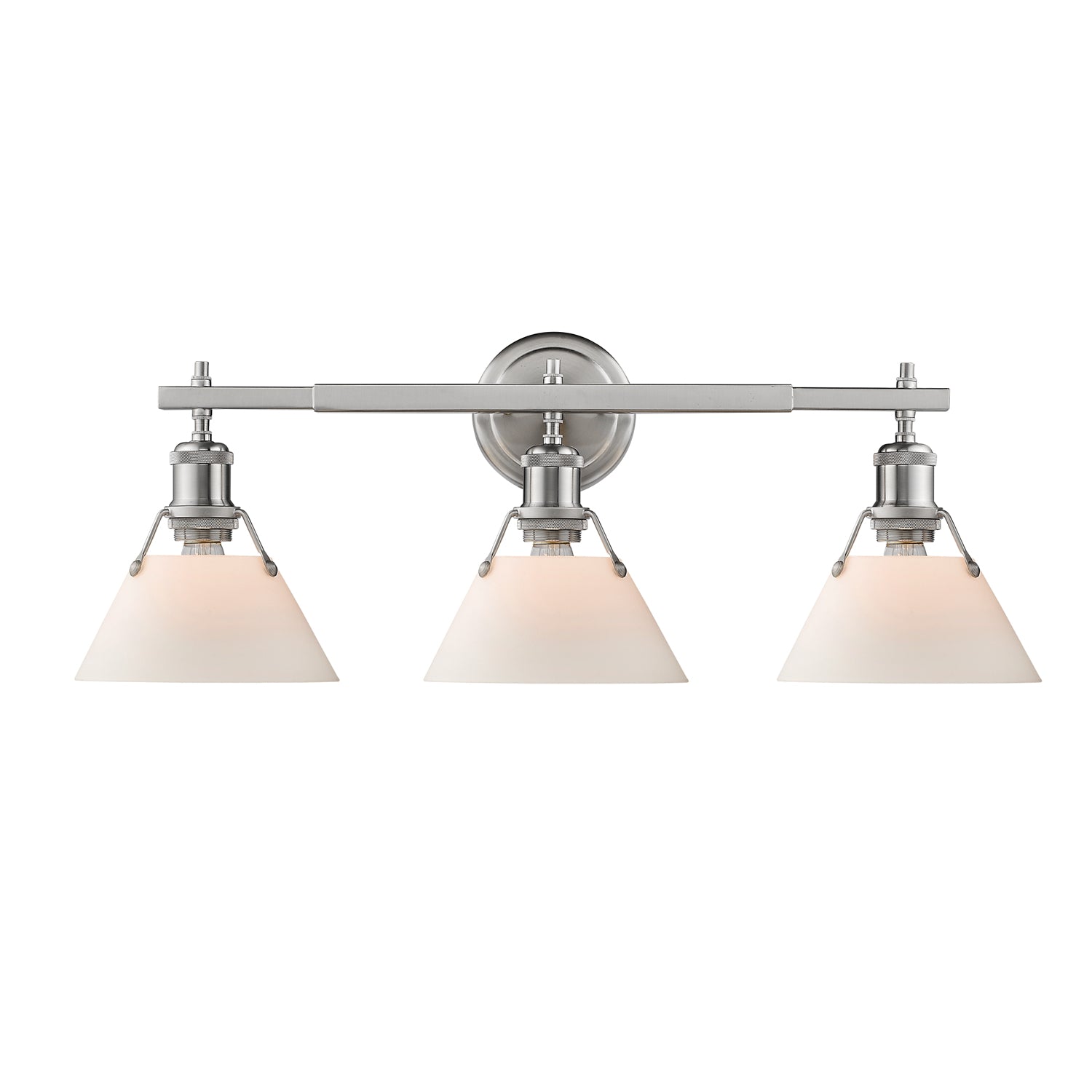 Yep by Golden Lighting Orwell 3-light Vanity in Pewter and Opal Glass - - Golden Lighting
