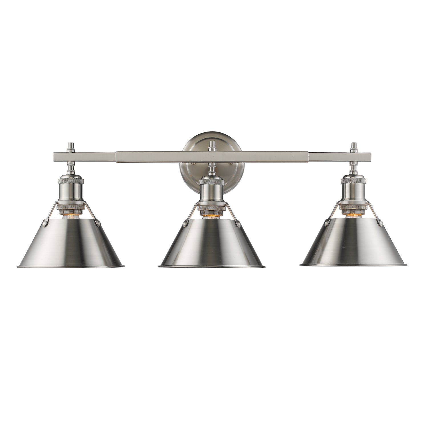 Yep by Golden Lighting Orwell 3-light Vanity in Pewter - - Golden Lighting