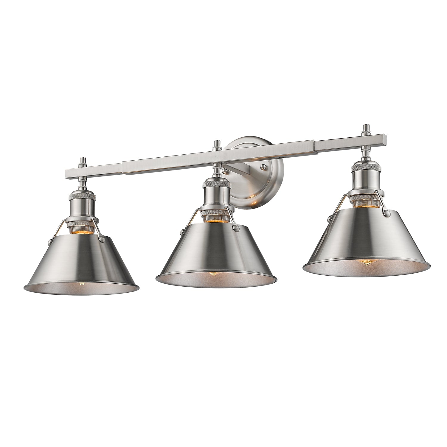 Yep by Golden Lighting Orwell 3-light Vanity in Pewter - - Golden Lighting