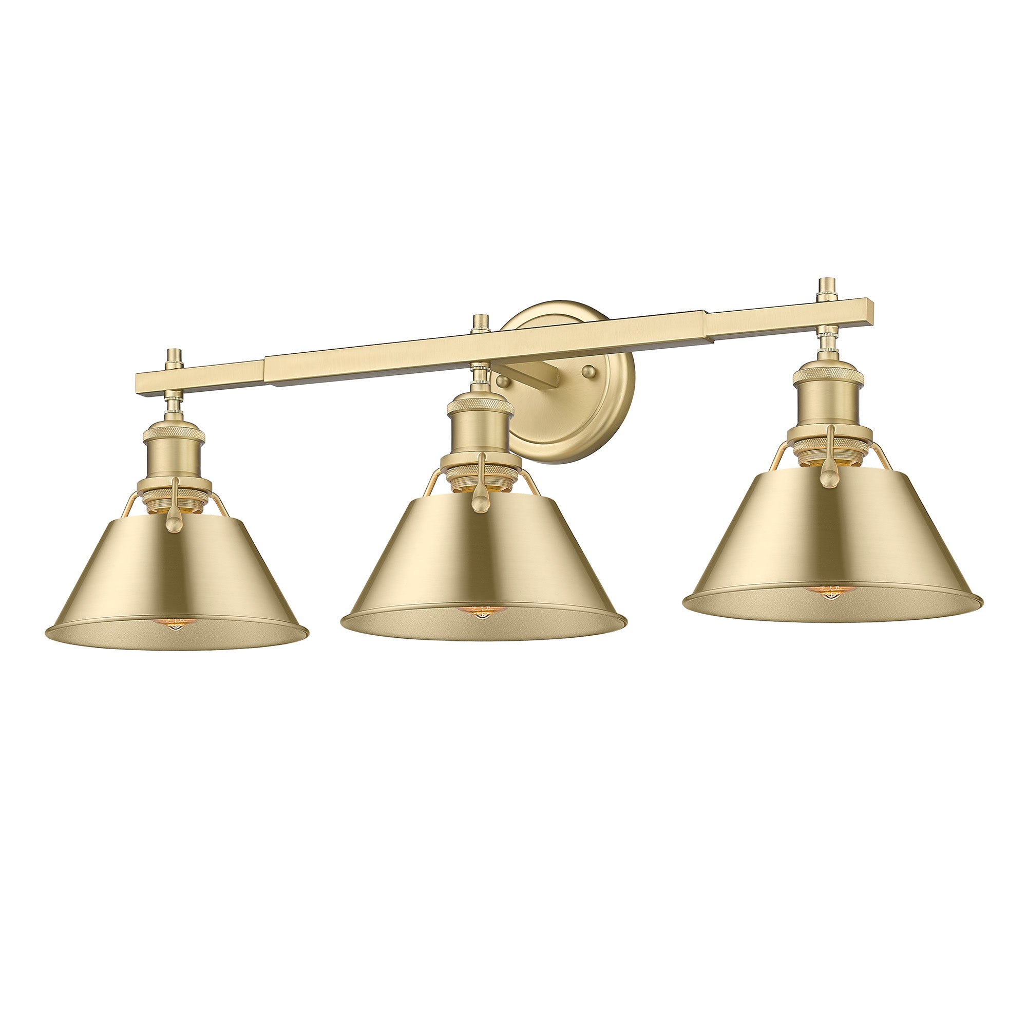 Yep by Golden Lighting Orwell 3-light Vanity in Brushed Champagne Brass - - Golden Lighting