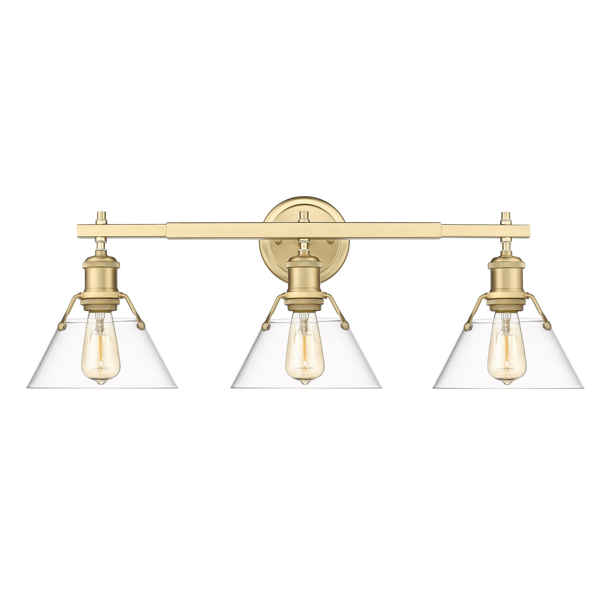 Yep by Golden Lighting Orwell 3-light Vanity in Brushed Champagne Brass ...