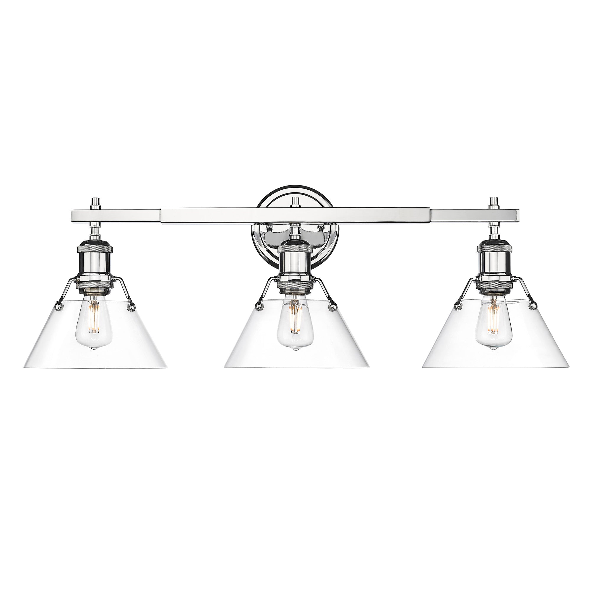Yep by Golden Lighting Orwell 3-light Vanity in Chrome and Clear Glass - Default Title - Golden Lighting