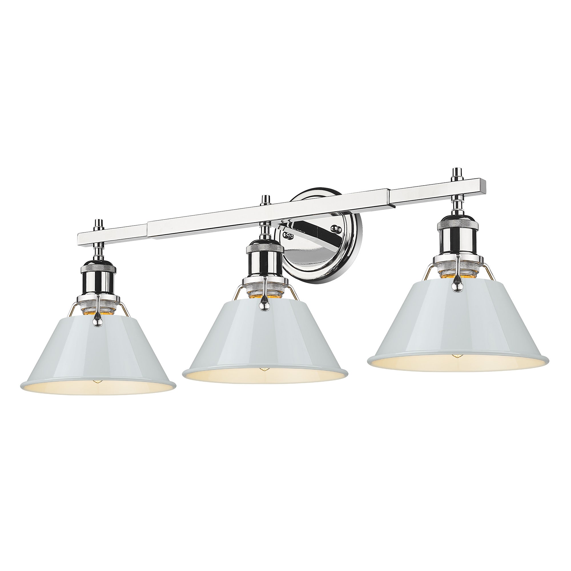 Yep by Golden Lighting Orwell 3-light Vanity in Chrome and Dusky Blue shade - - Golden Lighting