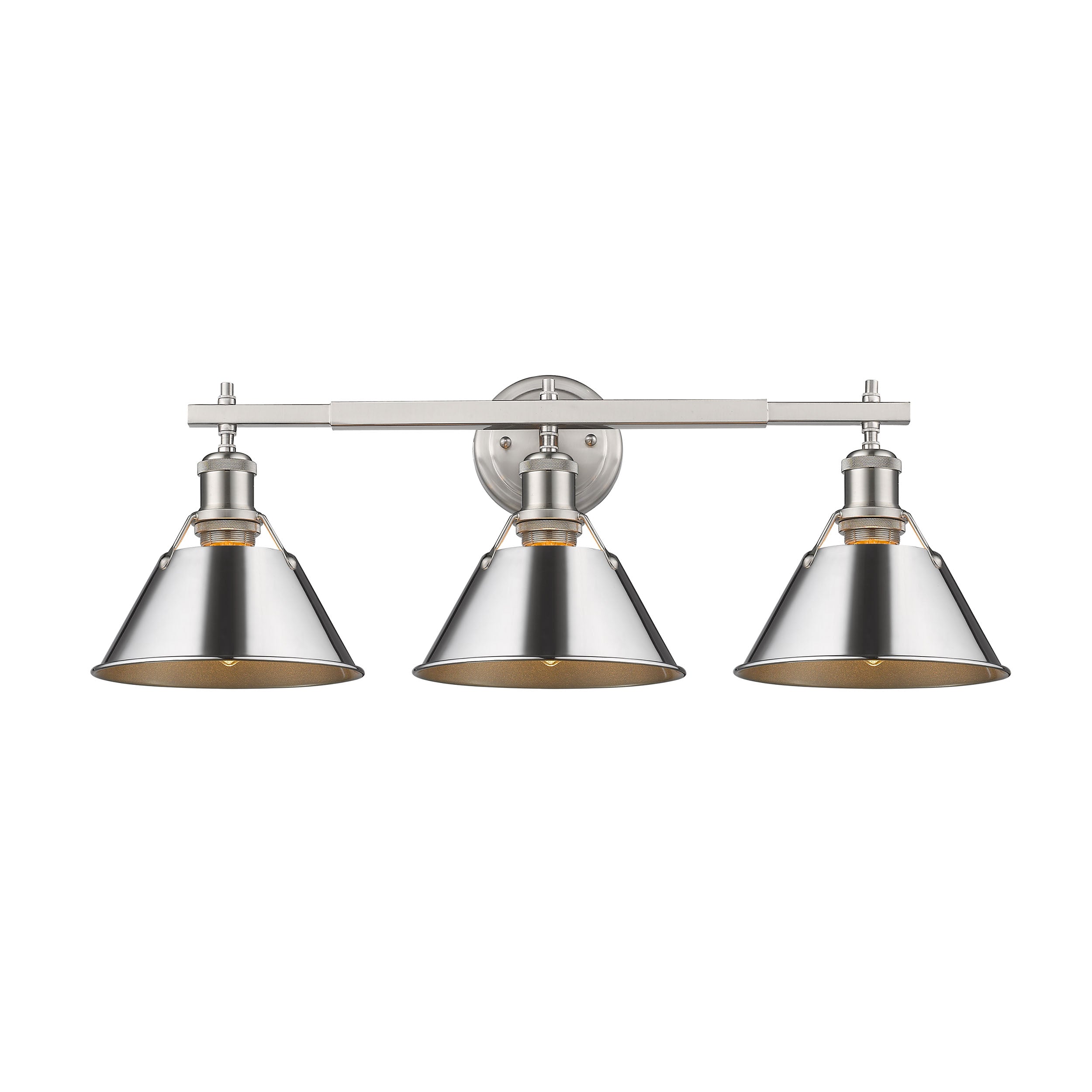 Yep by Golden Lighting Orwell 3-light Vanity in Pewter and Chrome shade - Default Title - Golden Lighting