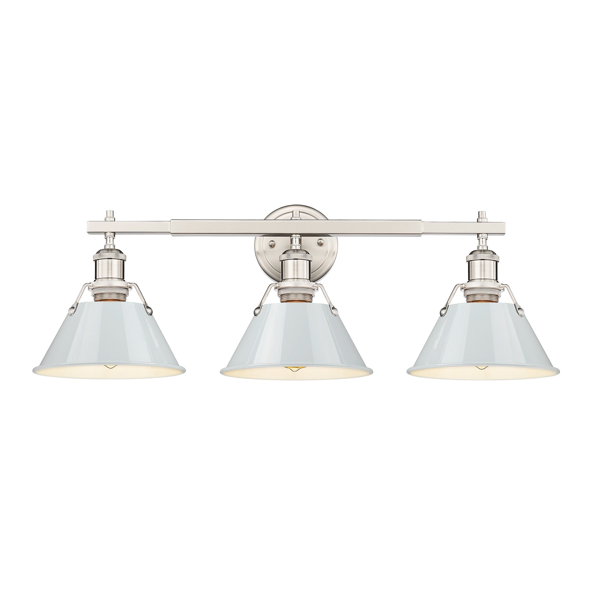 Yep by Golden Lighting Orwell 3-light Vanity in Pewter and Dusky Blue shade - - Golden Lighting