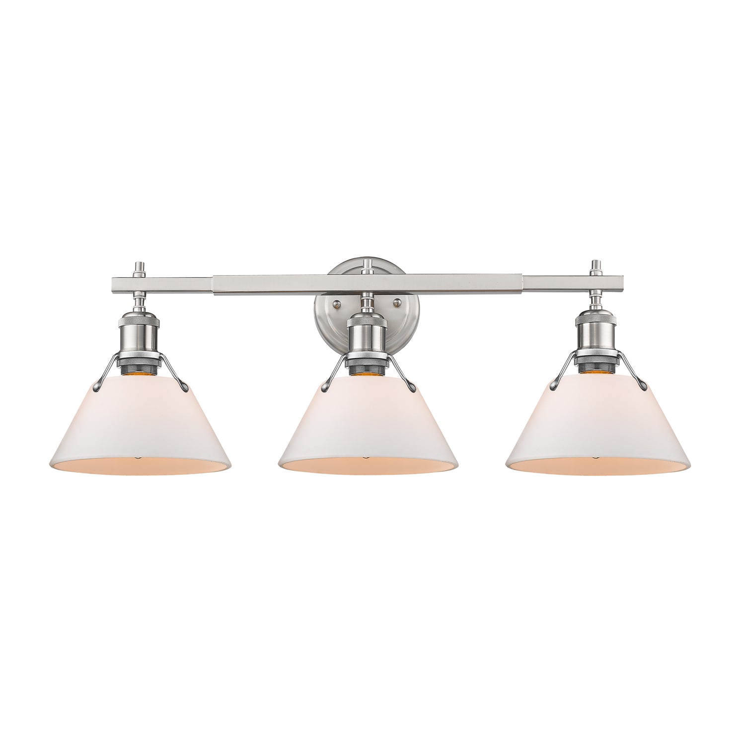 Orwell 3-Light Vanity Light in Pewter with Opal Glass - Default Title - Golden Lighting