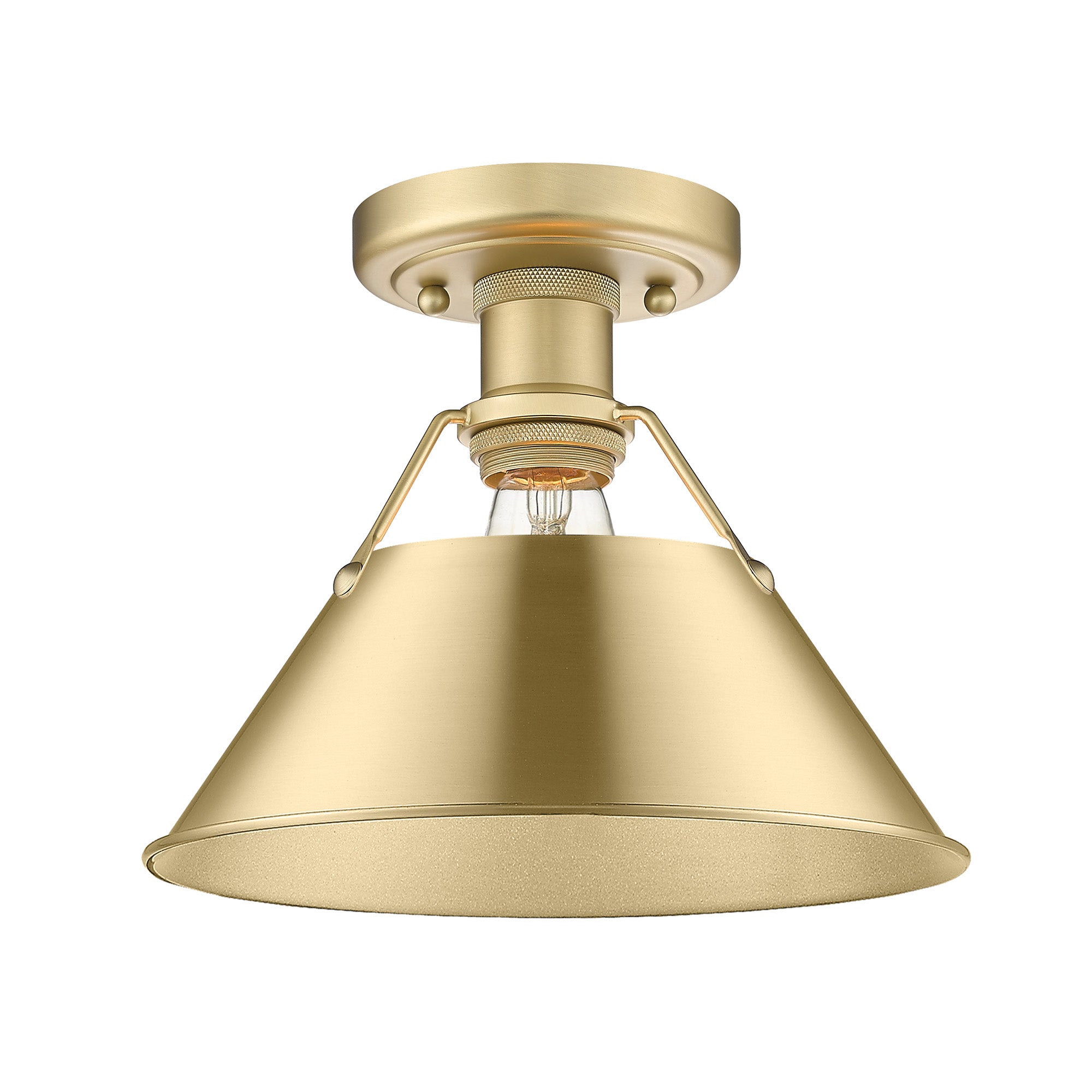 Yep by Golden Lighting Orwell 1-light Flush Mount in Brushed Champagne Brass - - Golden Lighting