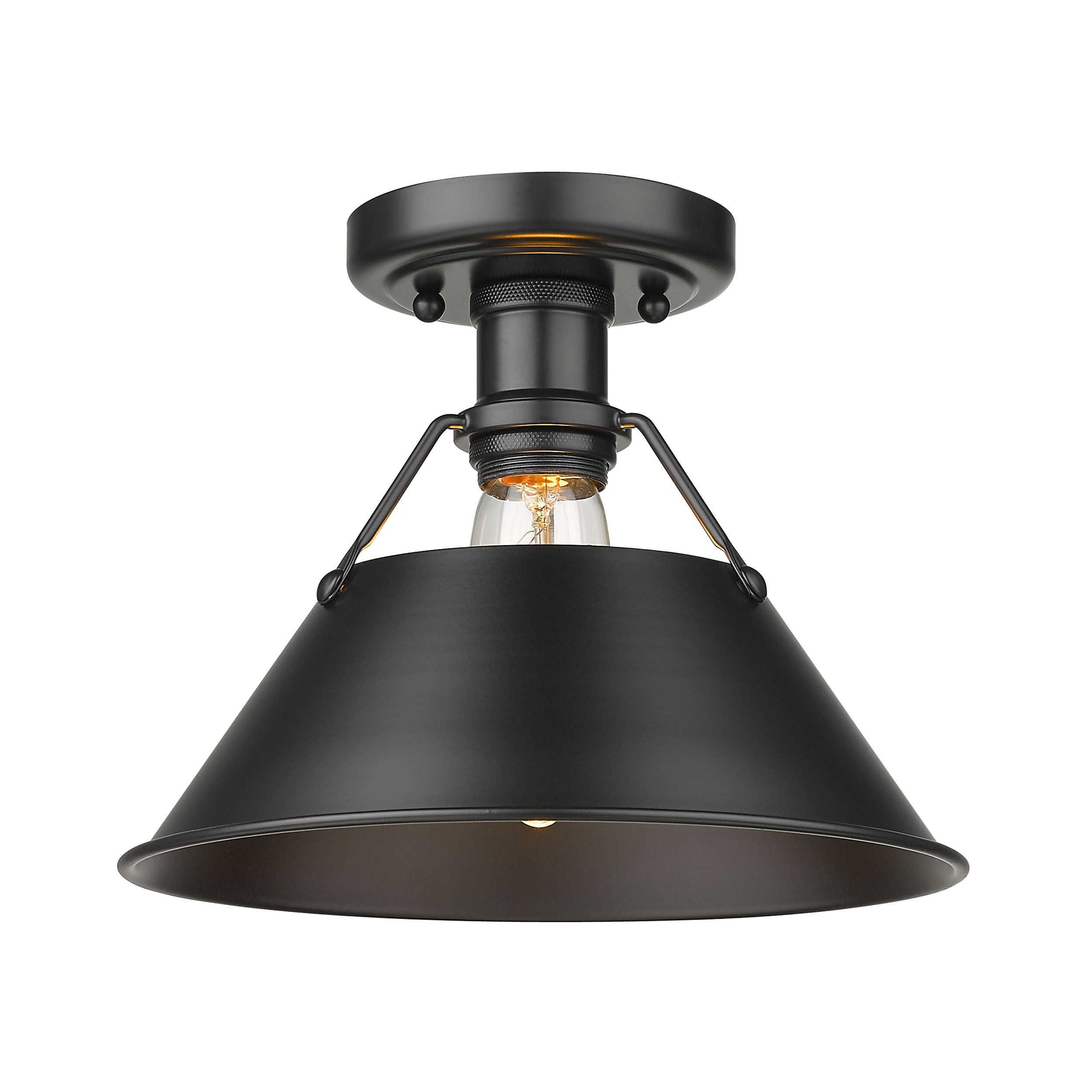 Yep by Golden Lighting Orwell 1-light Flush Mount in Matte Black - - Golden Lighting