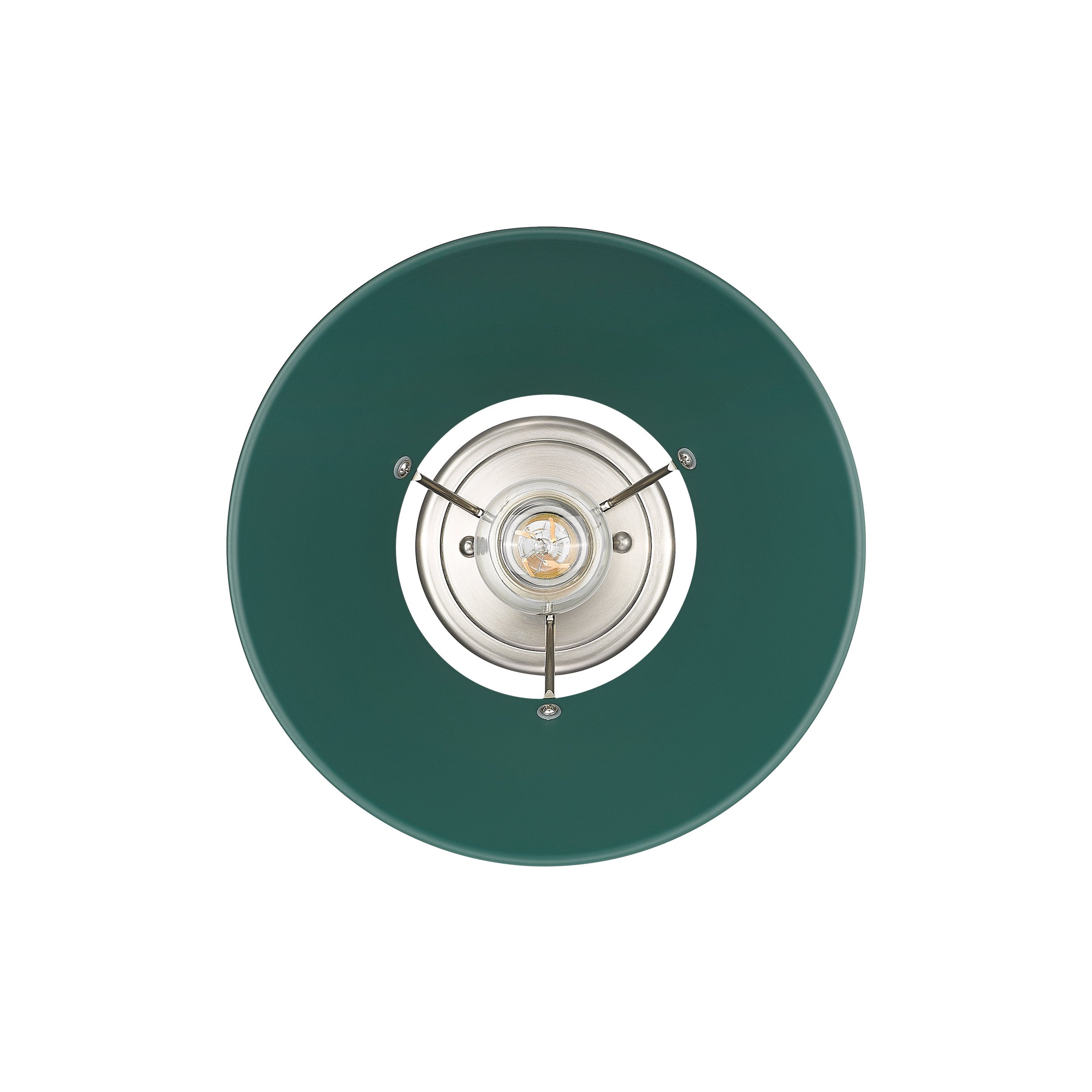 Yep by Golden Lighting Orwell 1-light Flush Mount in Pewter and Pine Green shade - - Golden Lighting