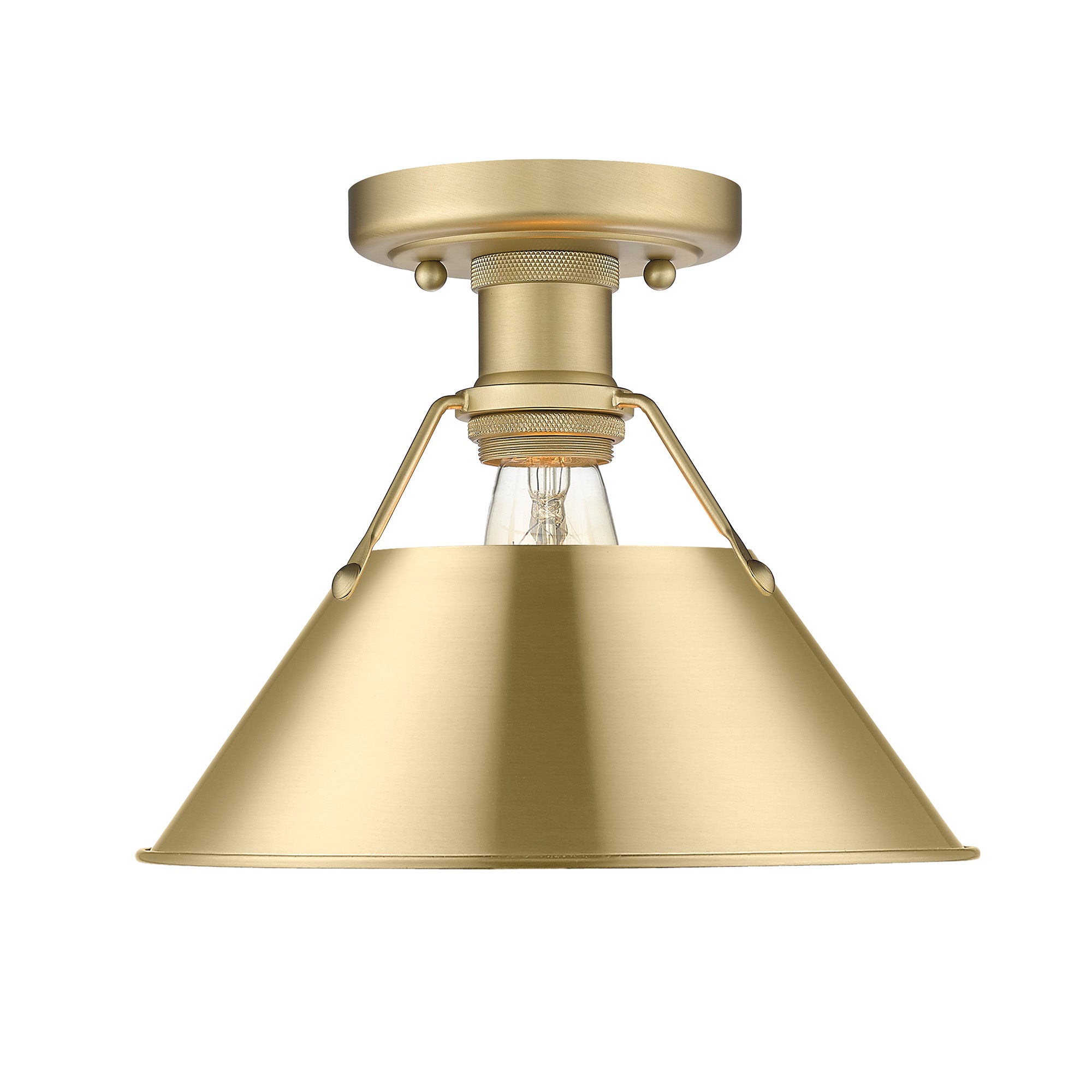Yep by Golden Lighting Orwell 1-light Flush Mount in Brushed Champagne Brass - - Golden Lighting