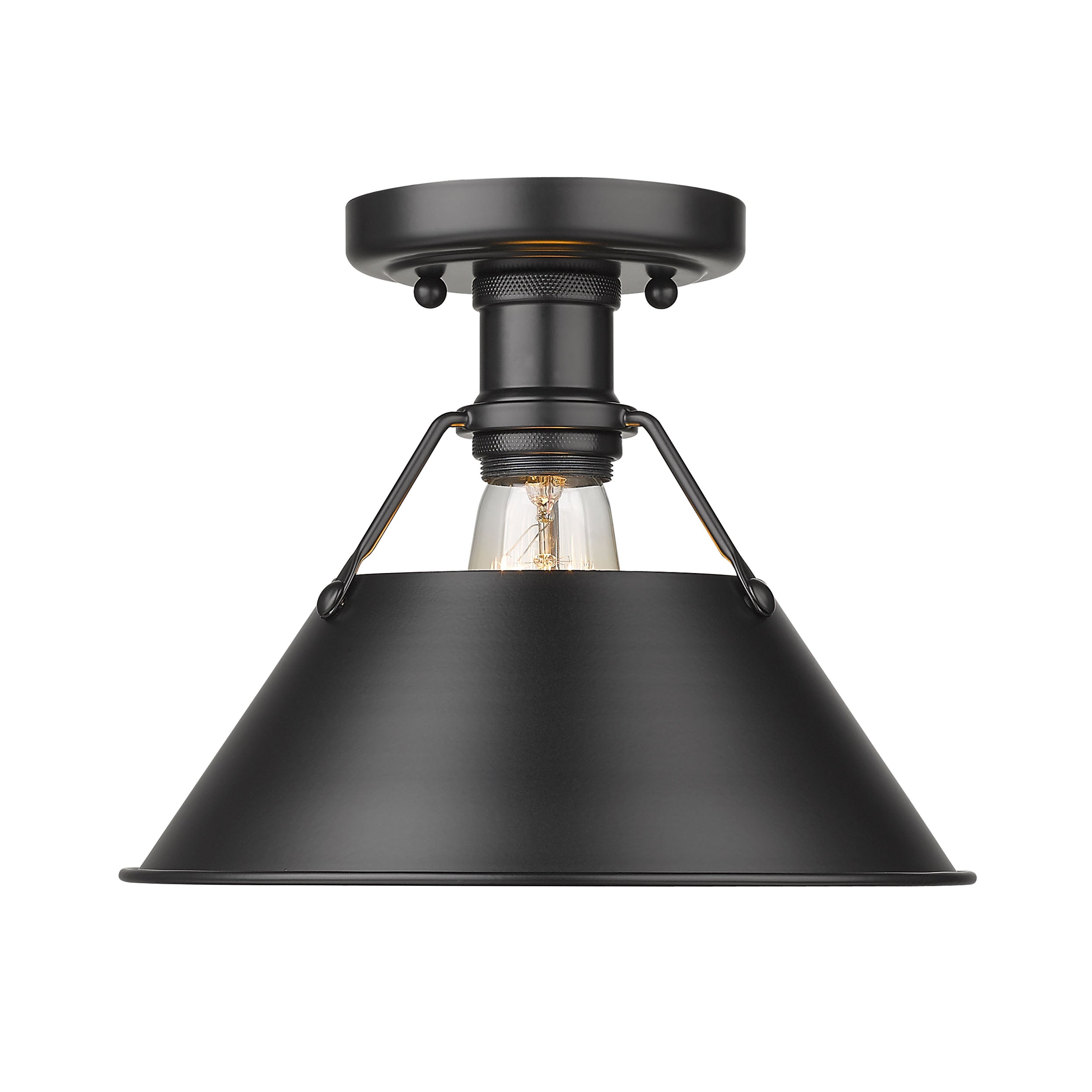 Yep by Golden Lighting Orwell 1-light Flush Mount in Matte Black - - Golden Lighting