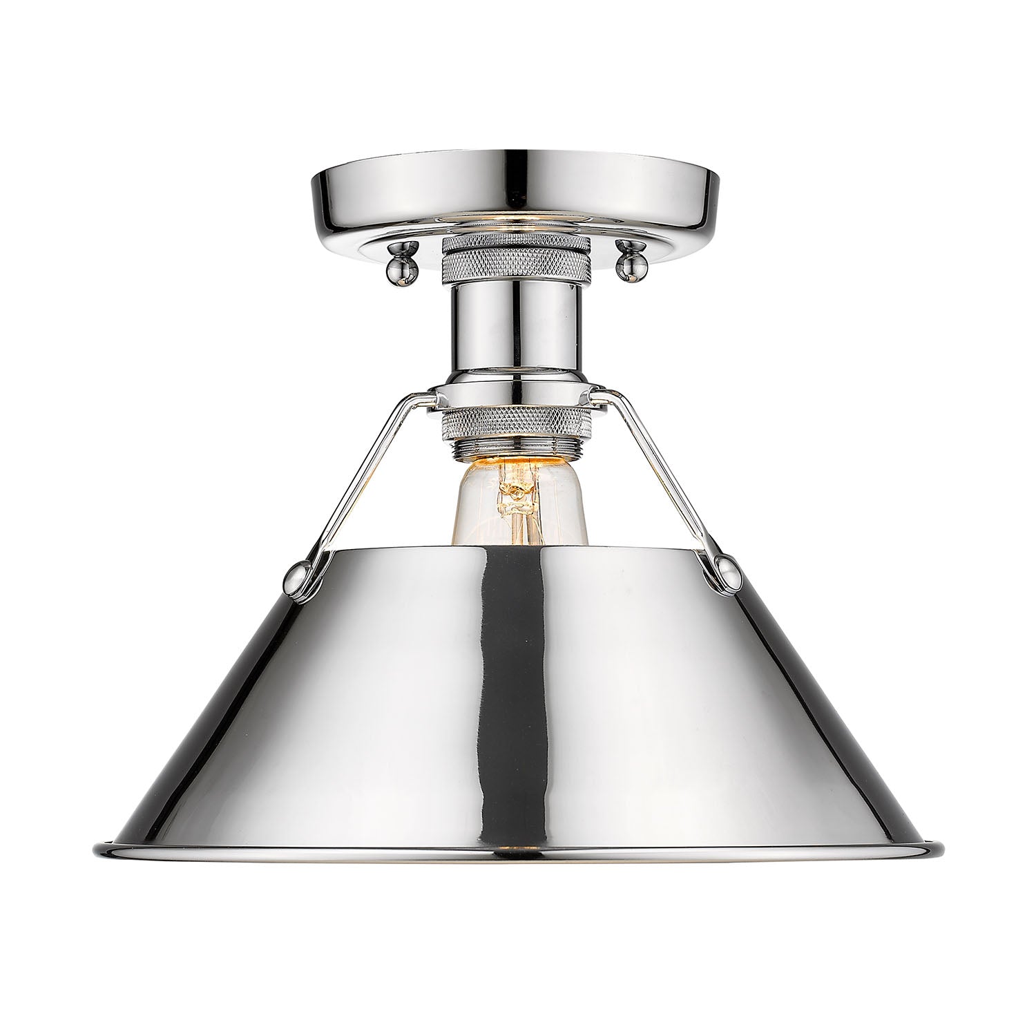 Yep by Golden Lighting Orwell 1-light Flush Mount in Chrome - Default Title - Golden Lighting