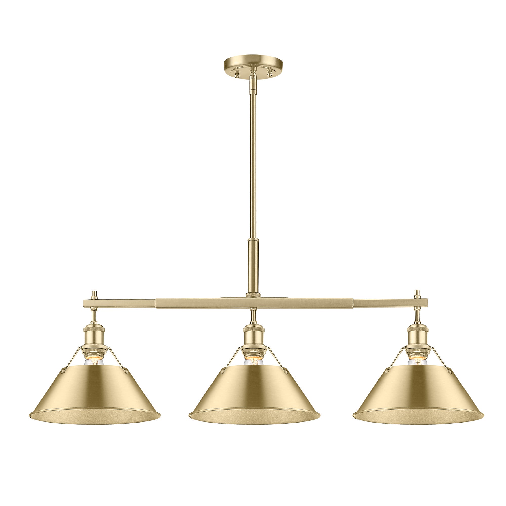 Yep by Golden Lighting Orwell 3-light Island Light in Brushed Champagne Brass - - Golden Lighting