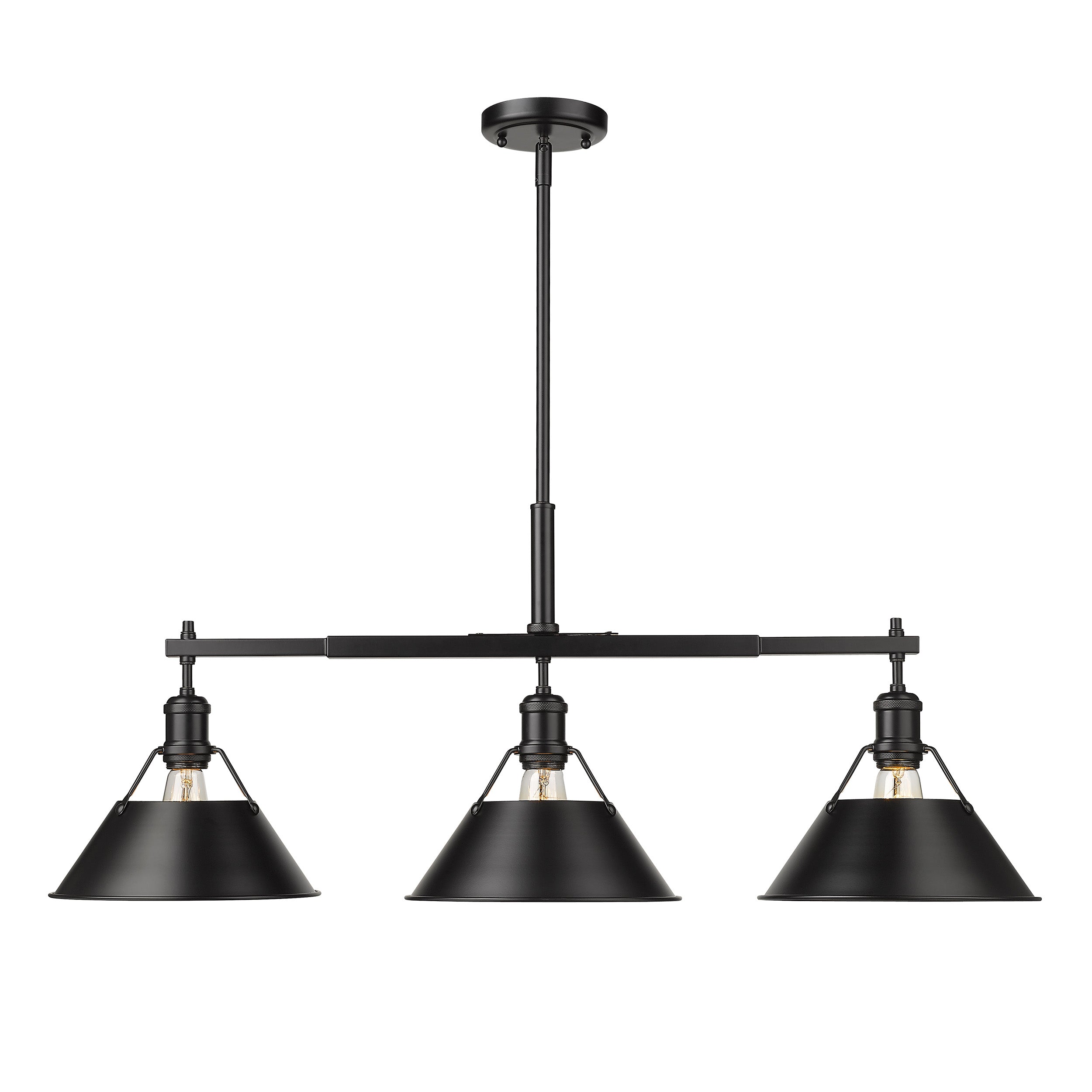 Yep by Golden Lighting Orwell 3-light Island Light in Matte Black - - Golden Lighting