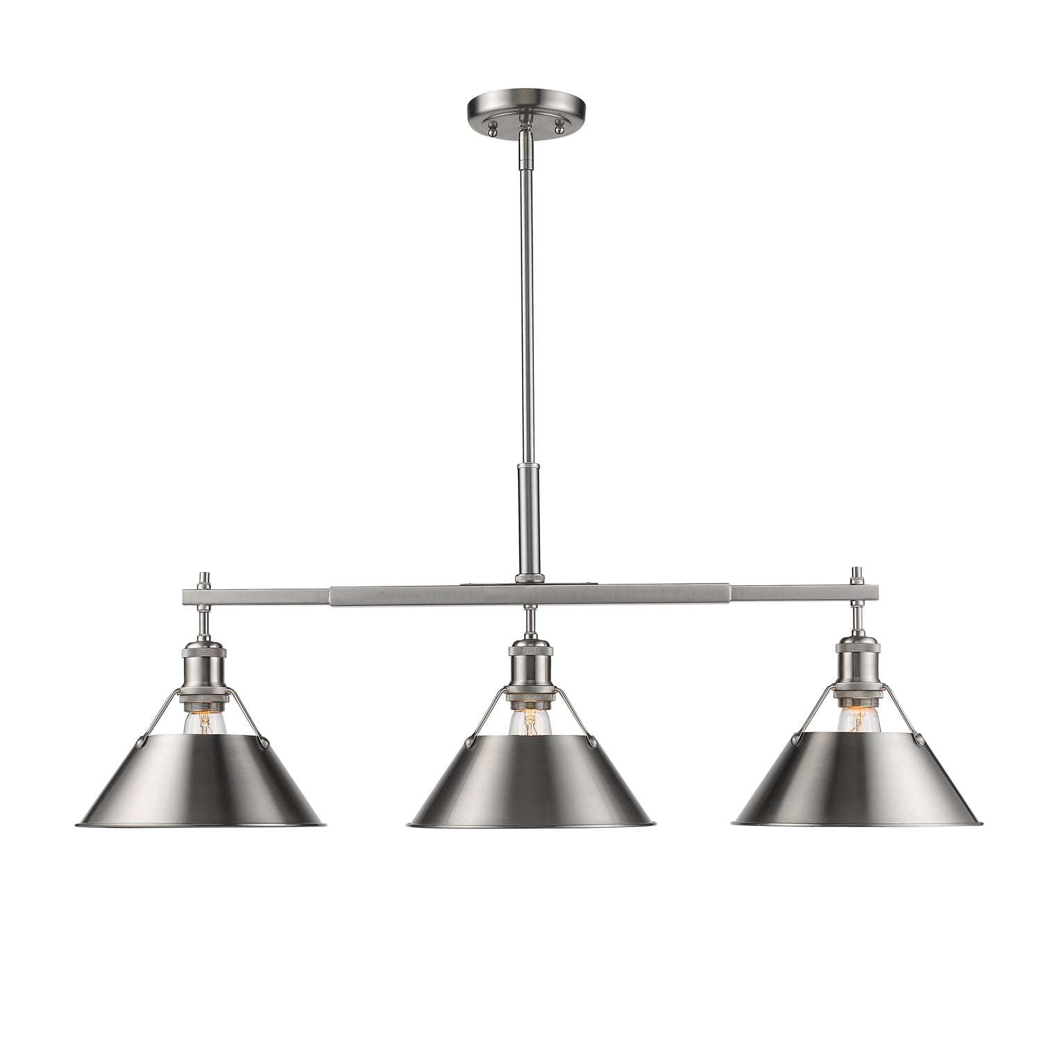 Yep by Golden Lighting Orwell 3-light Island Light in Pewter - - Golden Lighting