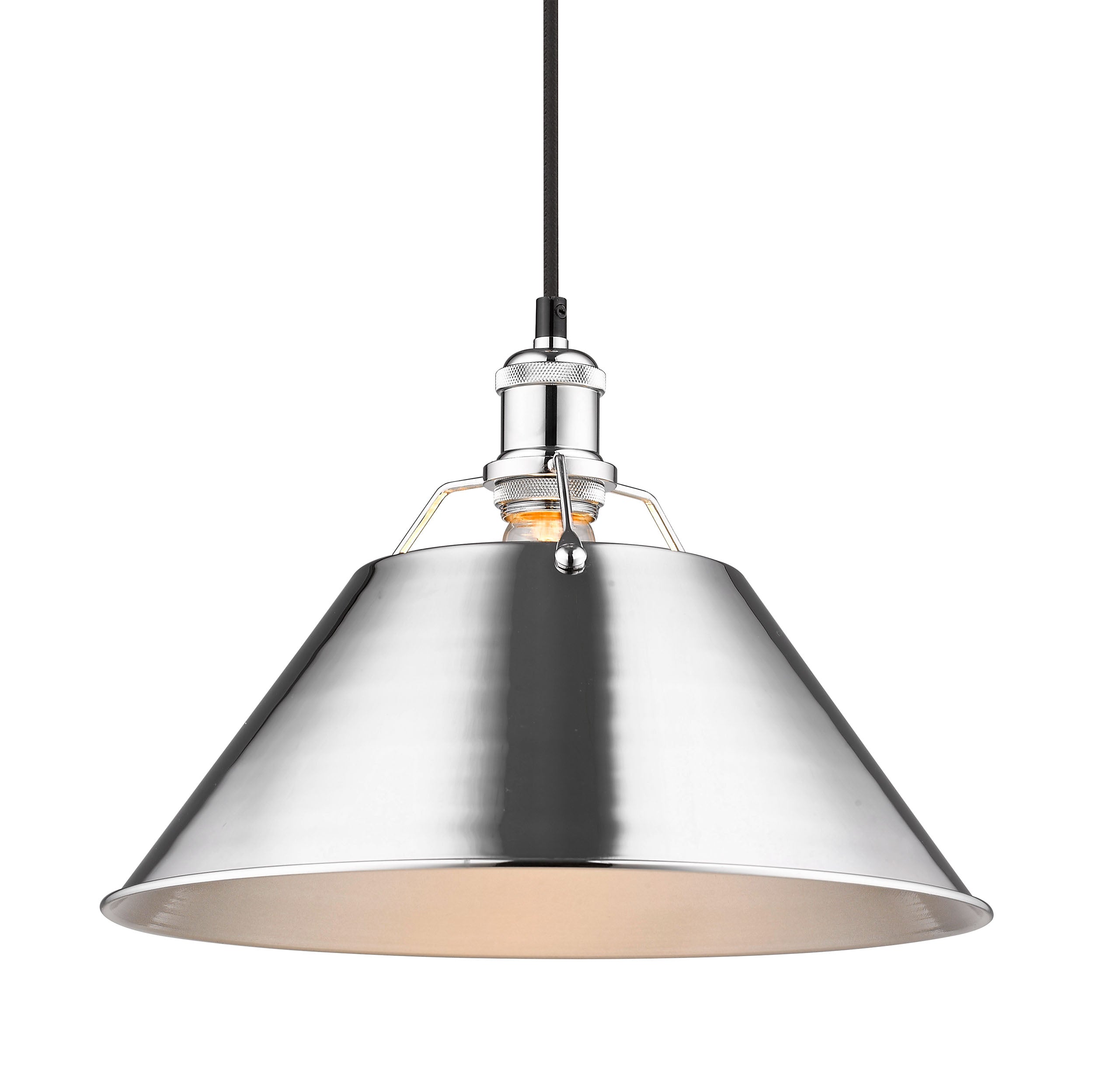 Yep by Golden Lighting Orwell 1-light 14in Pendant in Chrome - Default Title - Golden Lighting