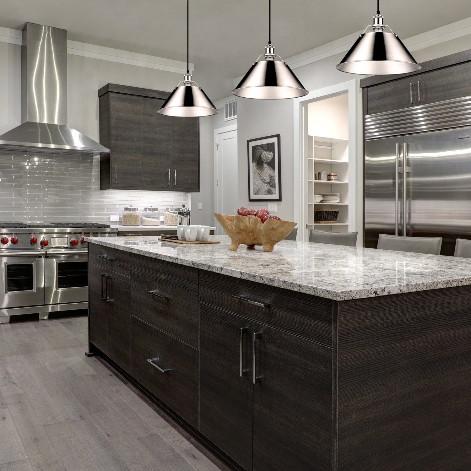 Yep by Golden Lighting Orwell 1-light 14in Pendant in Chrome - Default Title - Golden Lighting