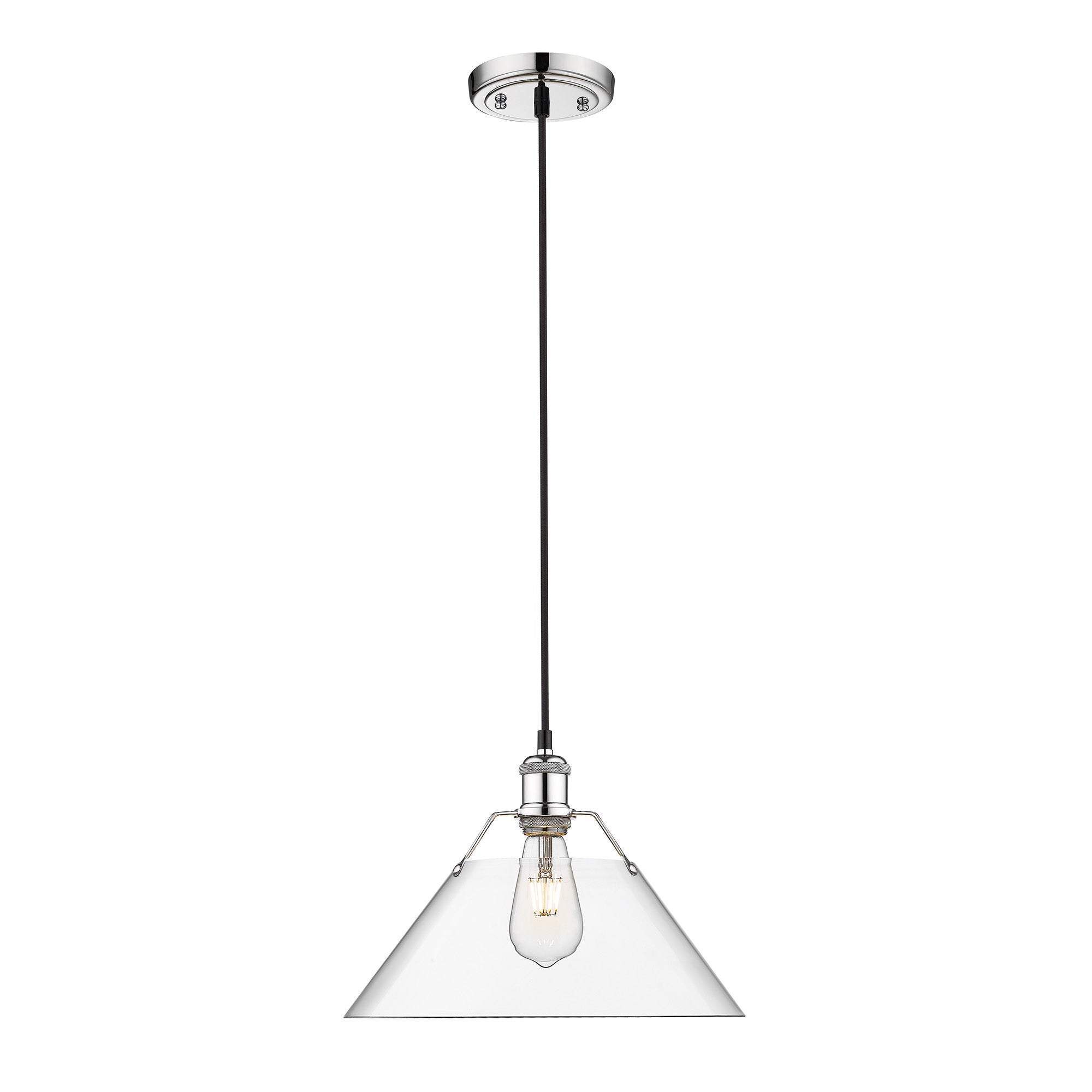 Yep by Golden Lighting Orwell 1-light 14in Pendant in Chrome and Clear Glass - - Golden Lighting