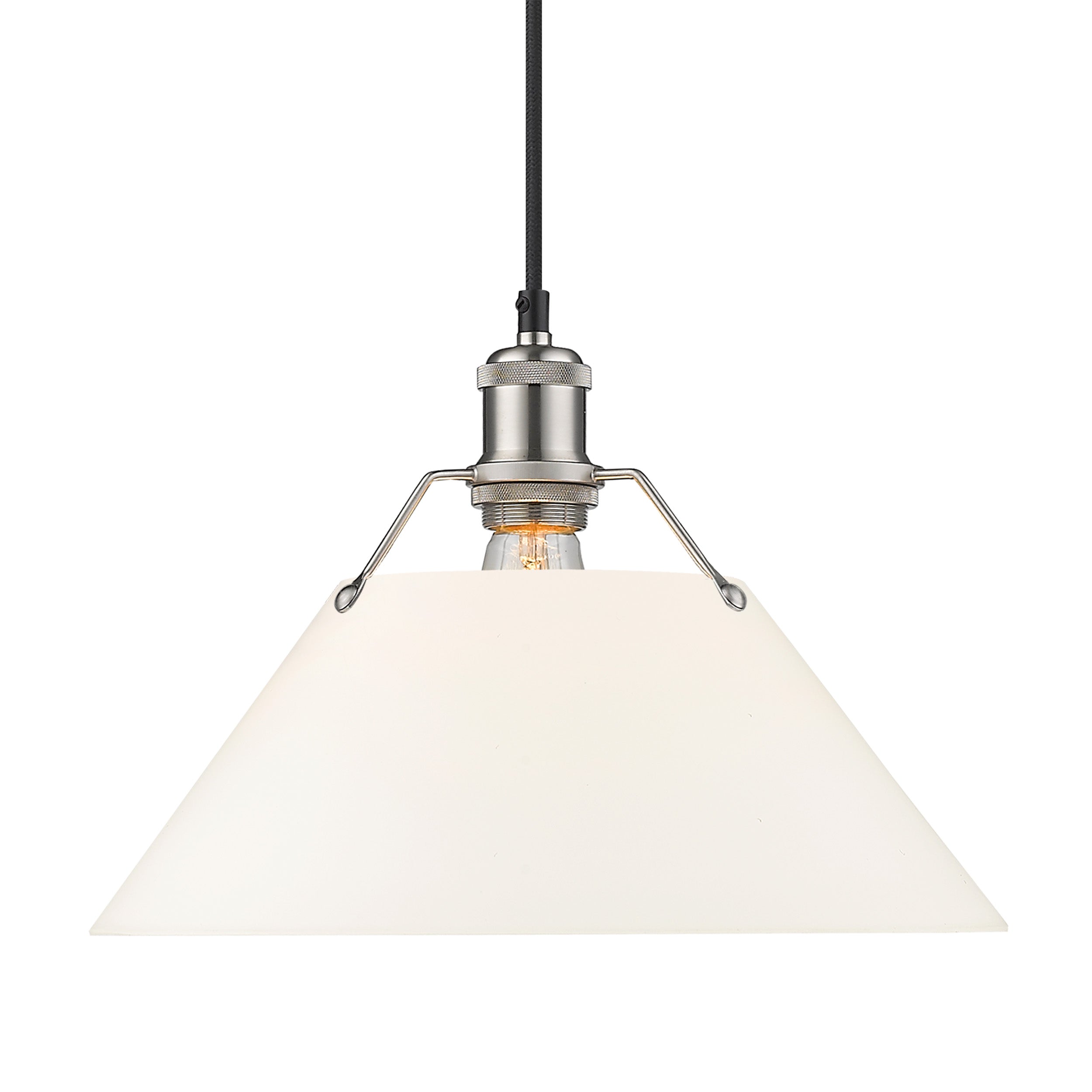 Yep by Golden Lighting Orwell 1-light 14in Pendant in Pewter and Opal Glass - Default Title - Golden Lighting