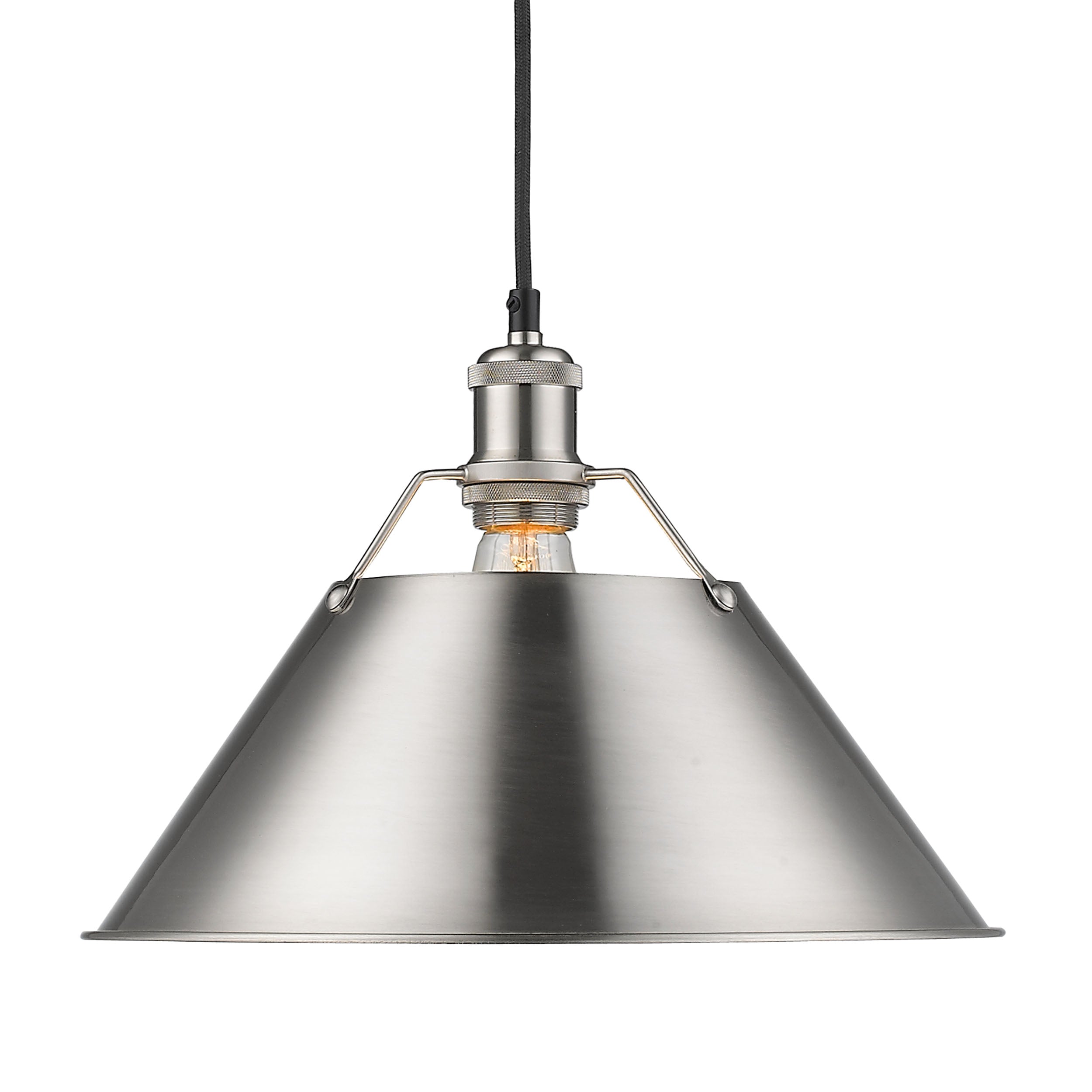 Yep by Golden Lighting Orwell 1-light 14in Pendant in Pewter - - Golden Lighting