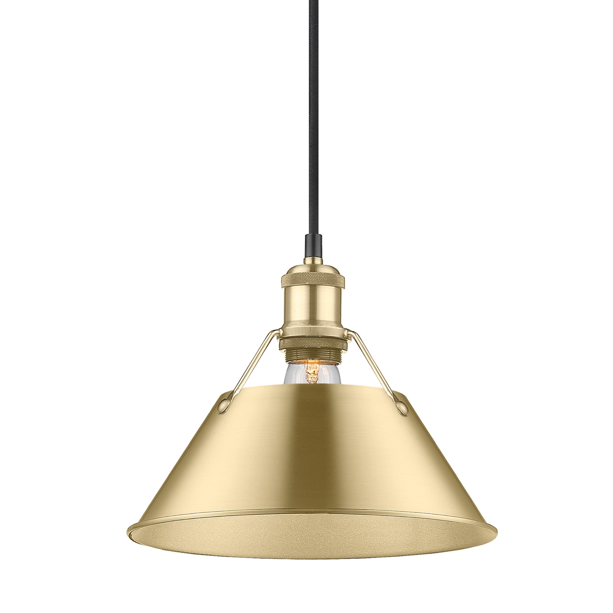 Yep by Golden Lighting Orwell 1-light 14in Pendant in Brushed Champagne Brass - - Golden Lighting