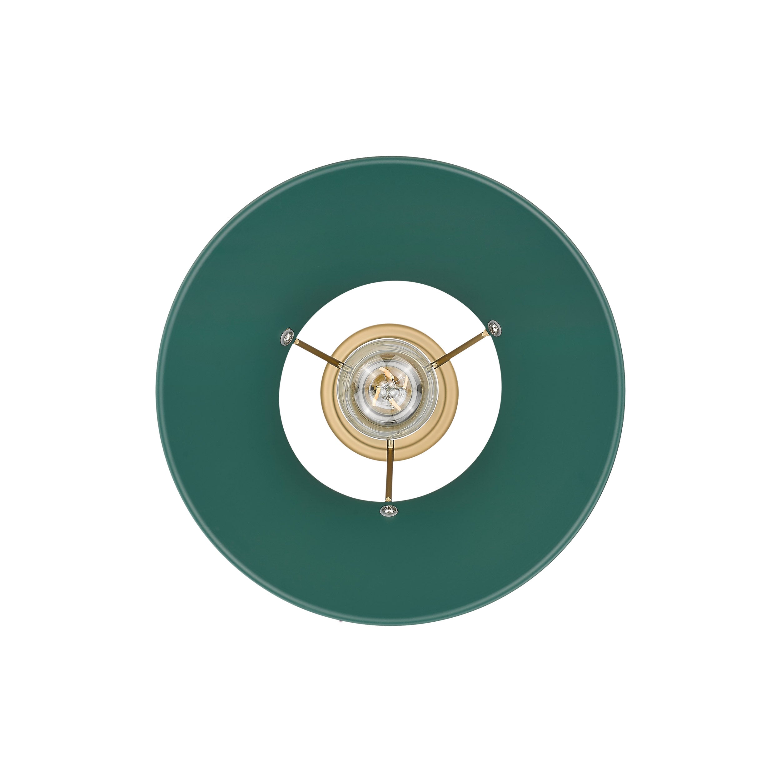 Yep by Golden Lighting Orwell 1-light 14in Pendant in Brushed Champagne Brass and Pine Green shade - - Golden Lighting