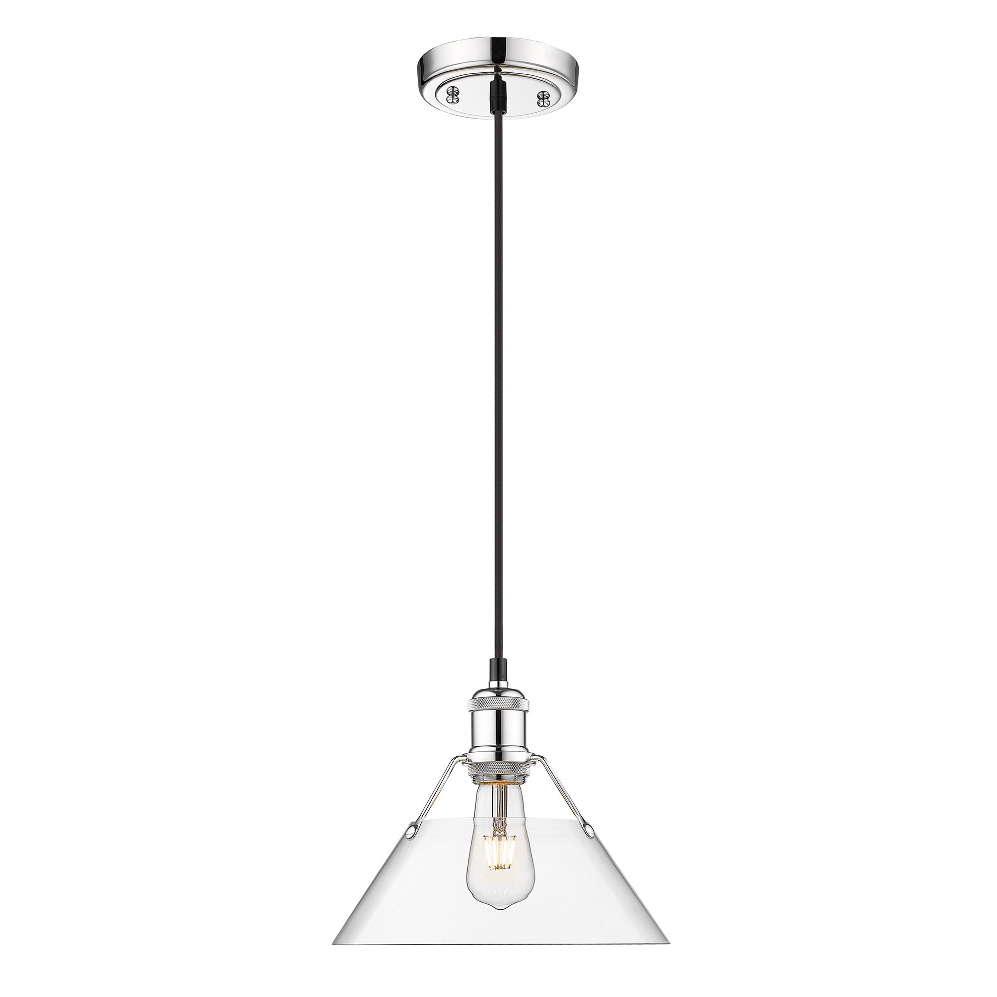 Yep by Golden Lighting Orwell 1-light 10in Pendant in Chrome and Clear Glass - - Golden Lighting