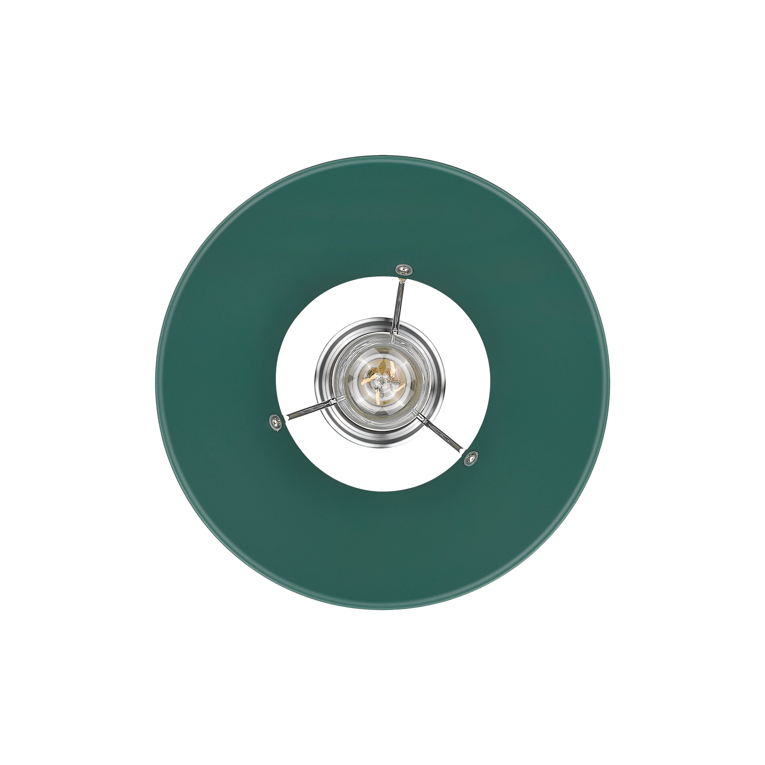 Yep by Golden Lighting Orwell 1-light 14in Pendant in Chrome and Pine Green shade - - Golden Lighting