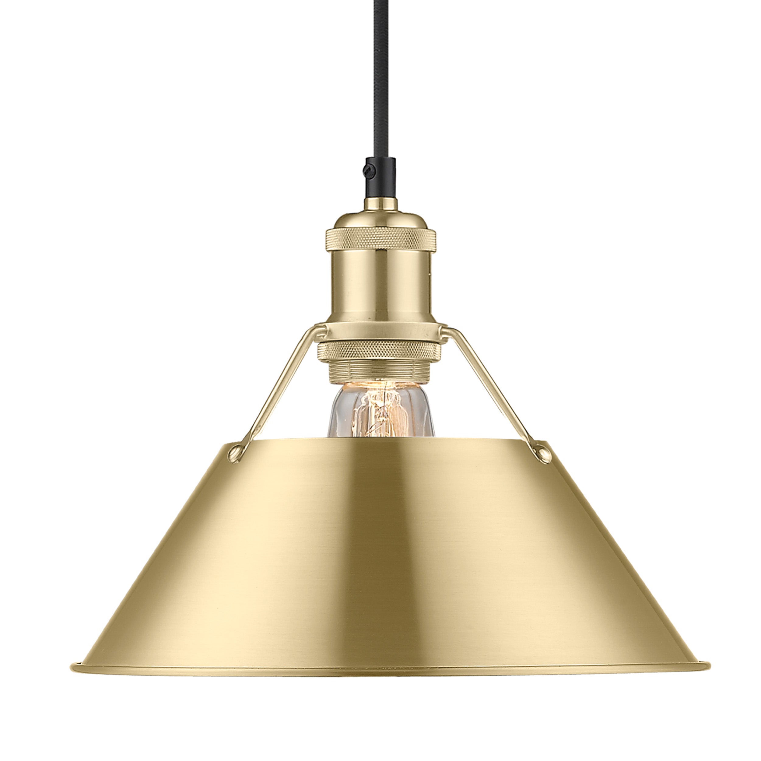 Yep by Golden Lighting Orwell 1-light 10in Pendant in Brushed Champagne Brass - - Golden Lighting