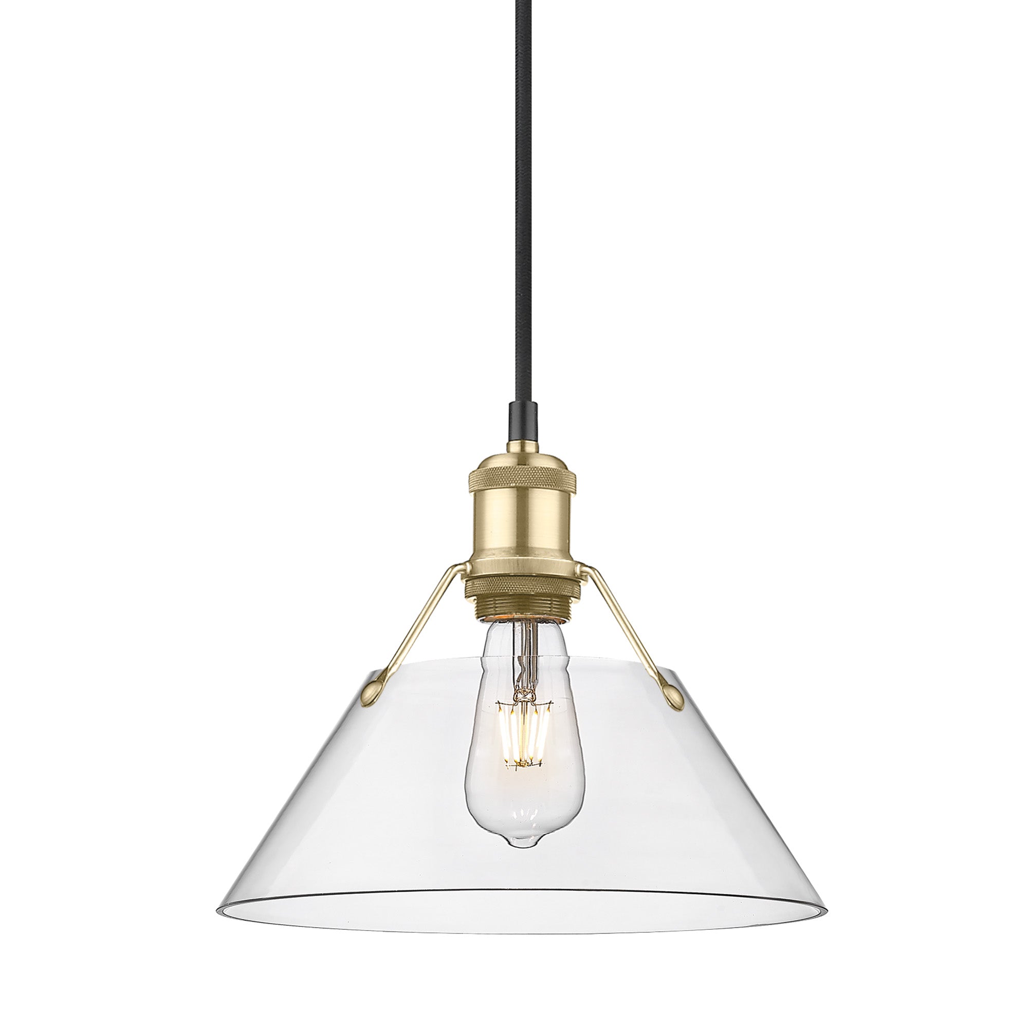 Orwell 10" Wide Medium Pendant in Brushed Champagne Bronze with Clear Glass - Default Title - Golden Lighting