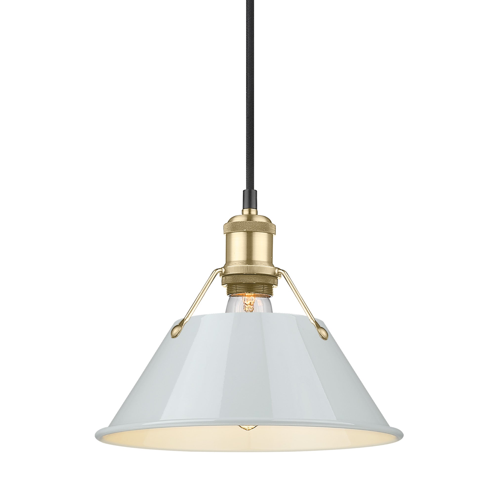 Orwell 10" Wide Medium Pendant in Brushed Champagne Bronze with Dusky Blue - Default Title - Golden Lighting