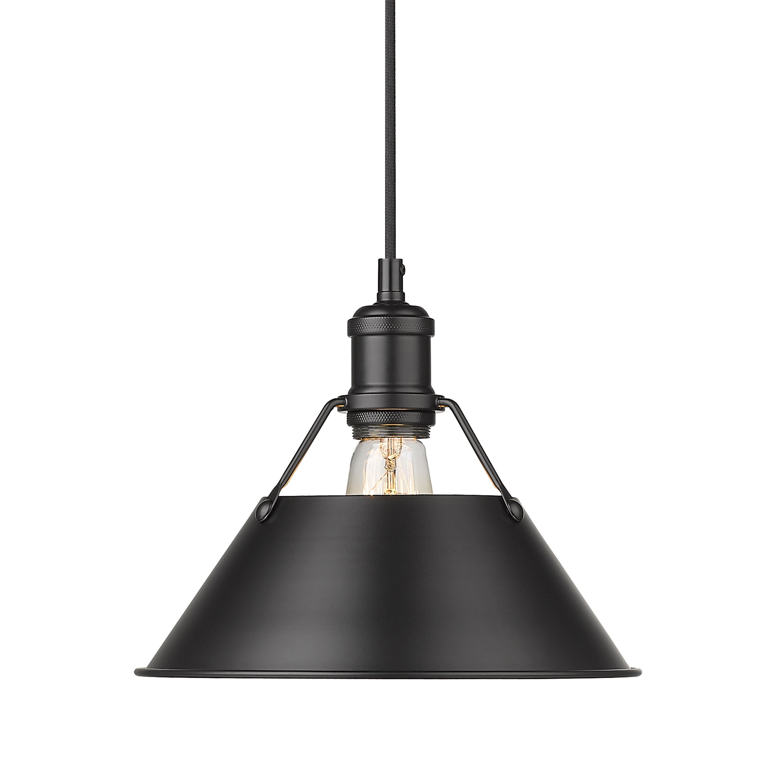 Yep by Golden Lighting Orwell 1-light 10in Pendant in Matte Black - - Golden Lighting