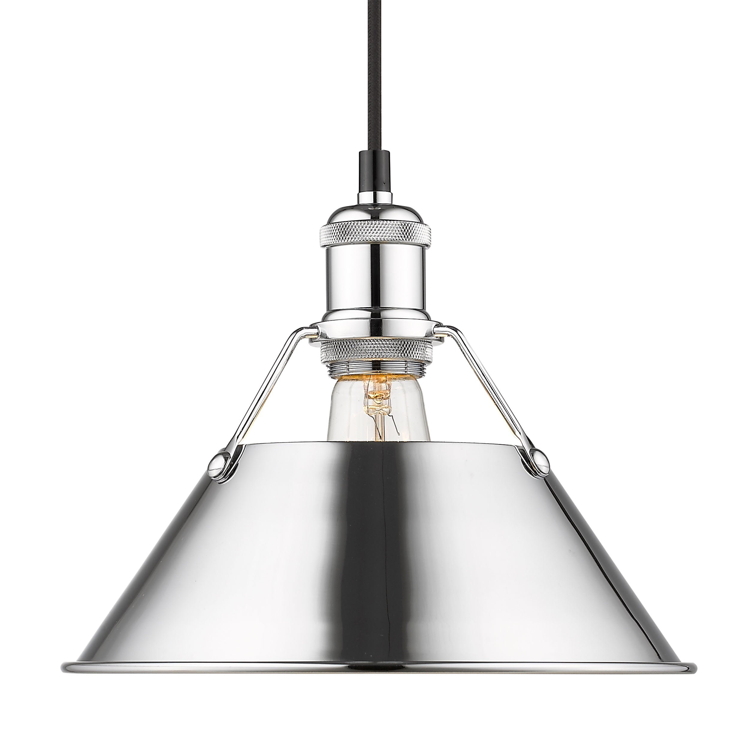 Yep by Golden Lighting Orwell 1-light 10in Pendant in Chrome - Default Title - Golden Lighting