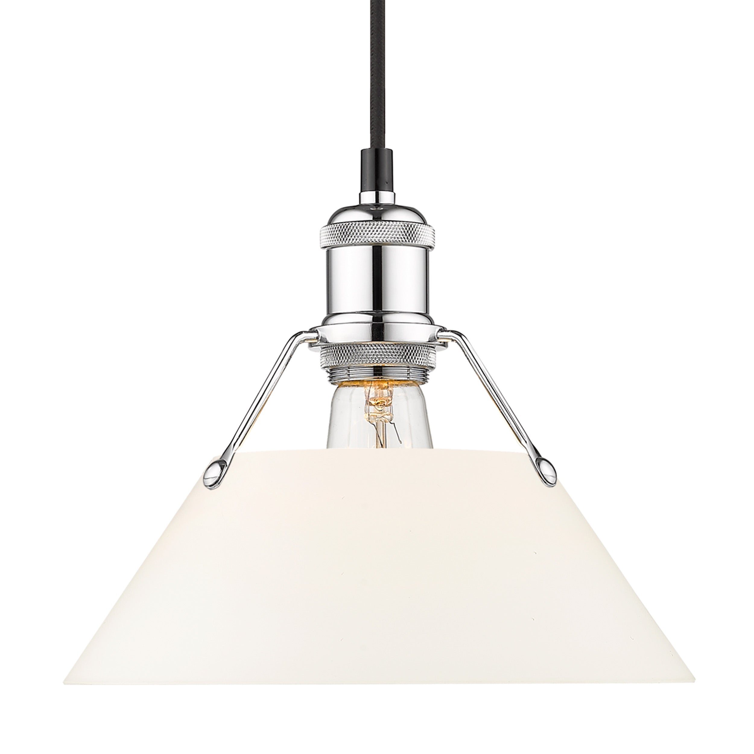 Yep by Golden Lighting Orwell 1-light 10in Pendant in Chrome and Opal Glass