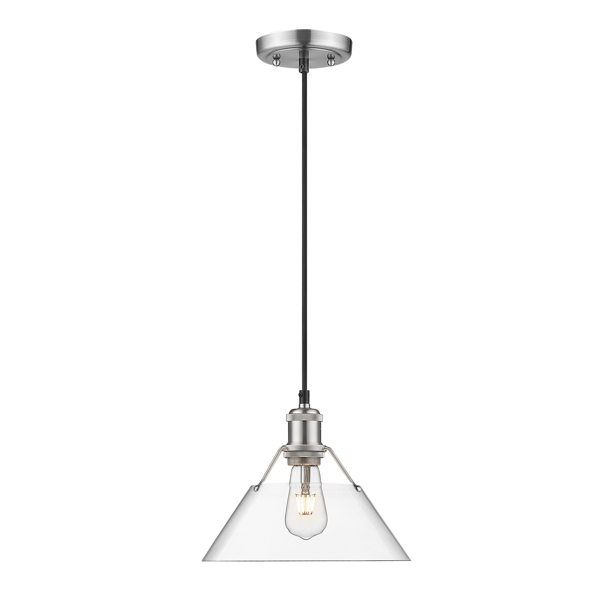 Yep by Golden Lighting Orwell 1-light 10in Pendant in Pewter and Clear Glass - - Golden Lighting
