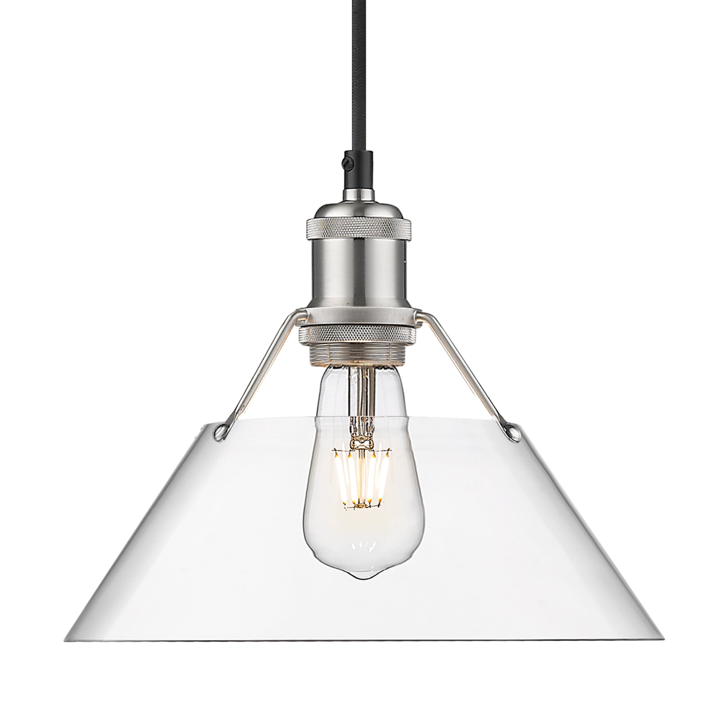 Yep by Golden Lighting Orwell 1-light 10in Pendant in Pewter and Clear Glass - Default Title - Golden Lighting