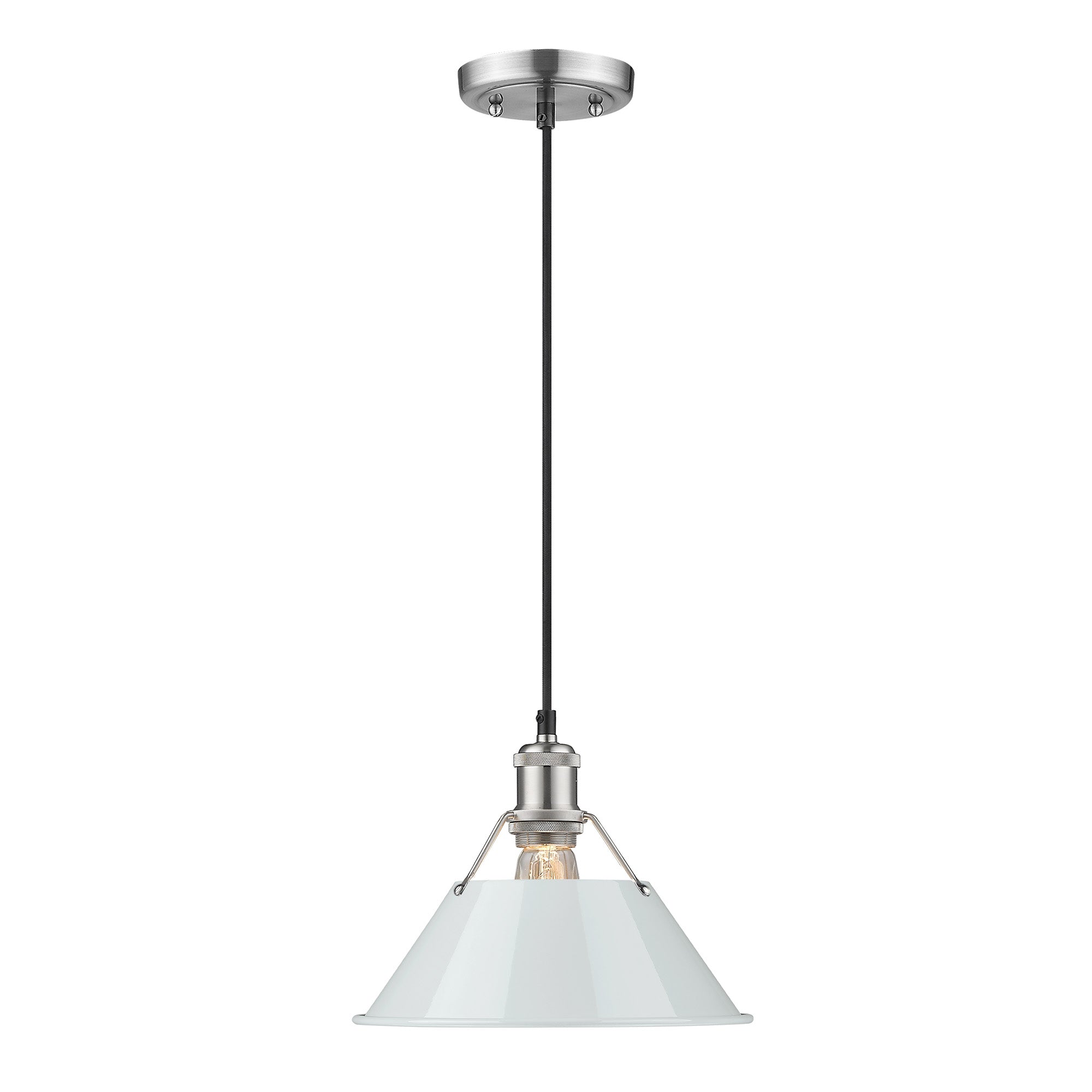 Yep by Golden Lighting Orwell 1-light 10in Pendant in Pewter and Dusky Blue shade - - Golden Lighting