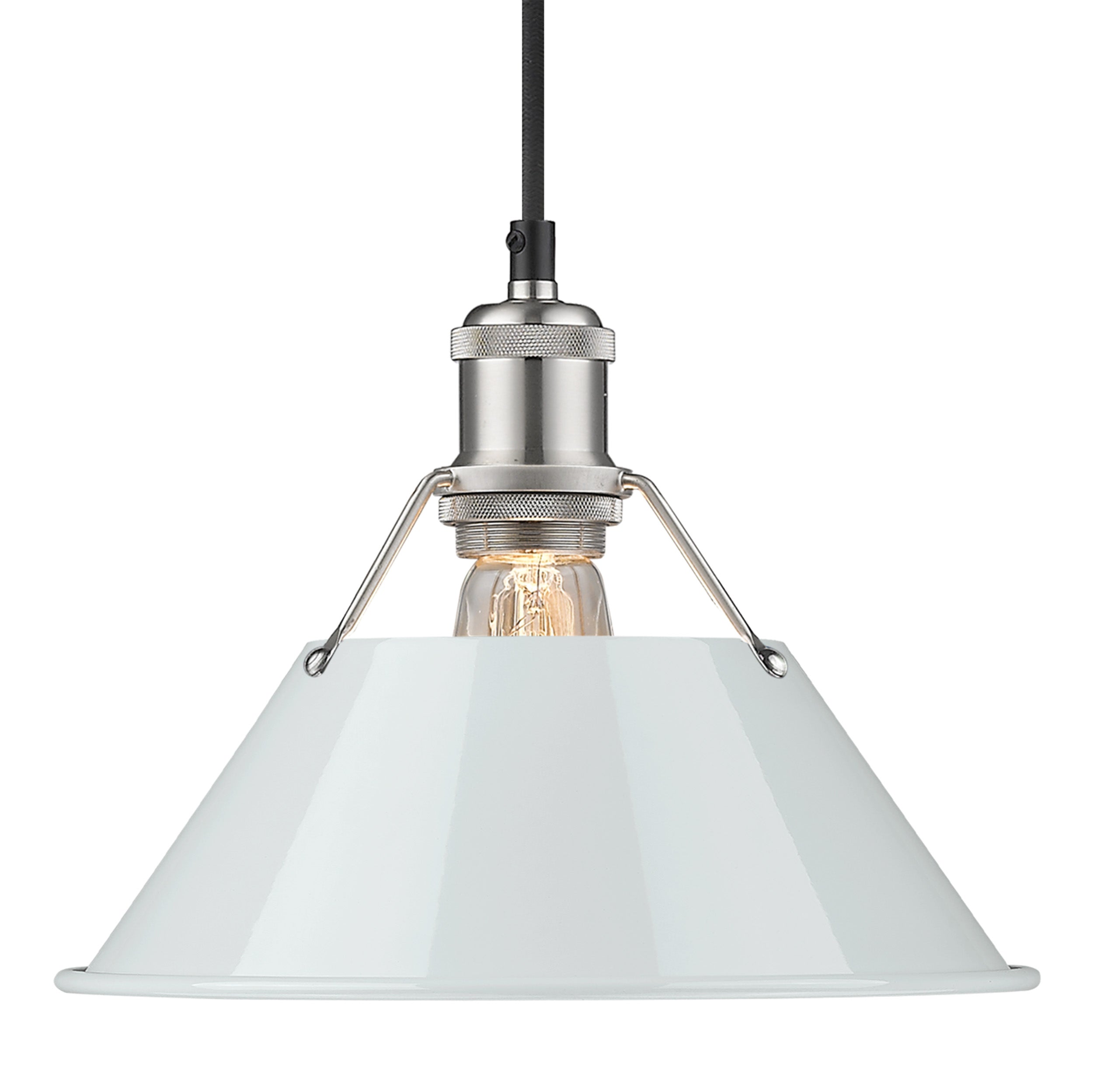 Yep by Golden Lighting Orwell 1-light 10in Pendant in Pewter and Dusky Blue shade - - Golden Lighting