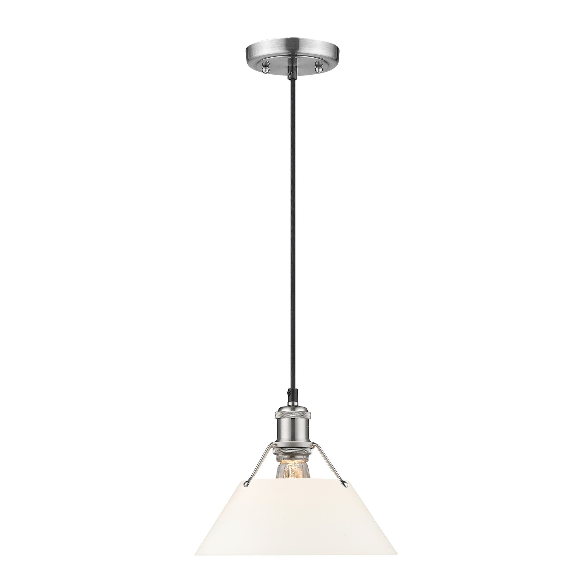 Yep by Golden Lighting Orwell 1-light 10in Pendant in Pewter and Opal Glass - - Golden Lighting