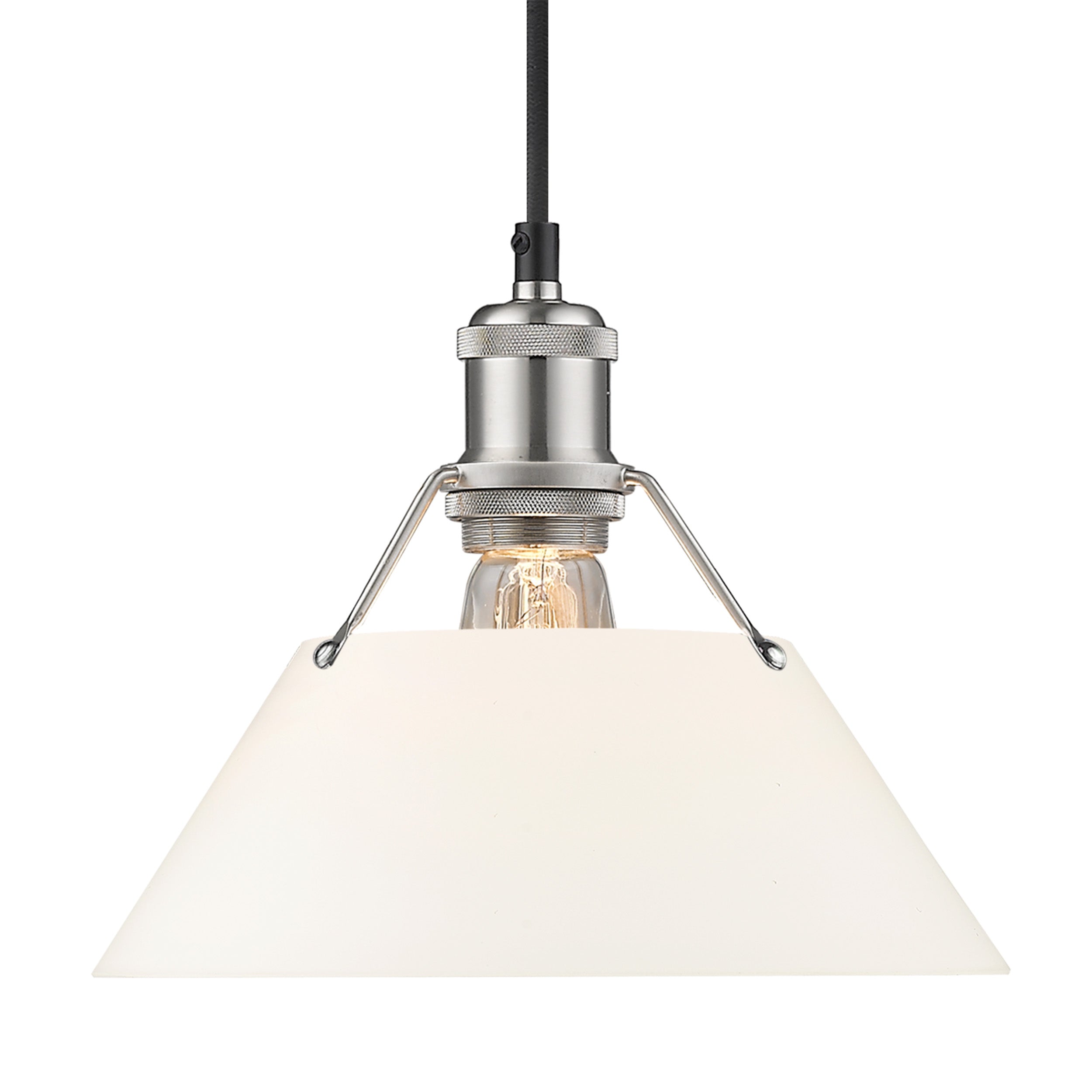Yep by Golden Lighting Orwell 1-light 10in Pendant in Pewter and Opal Glass - Default Title - Golden Lighting