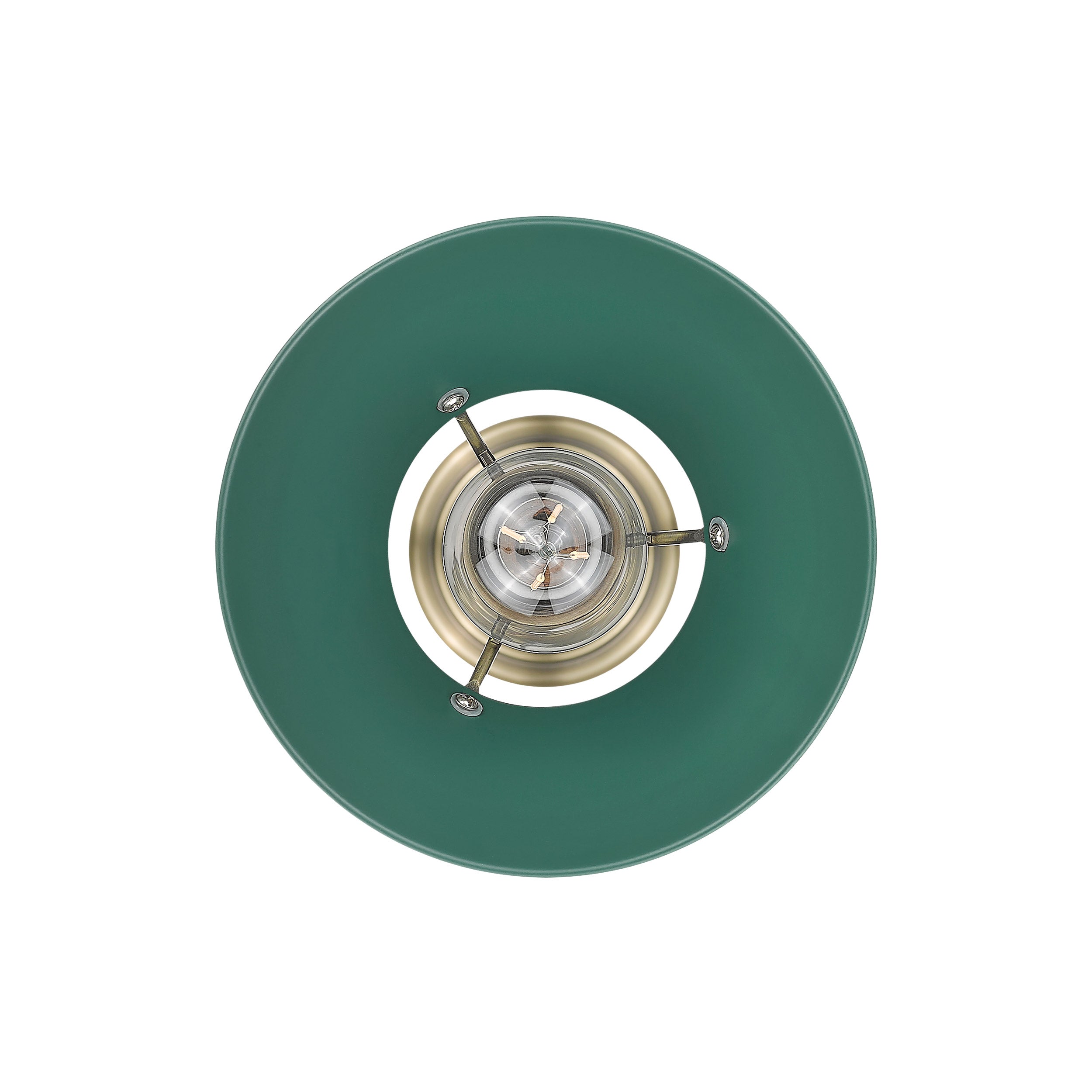 Yep by Golden Lighting Orwell 1-light 8in Pendant in Aged Brass and Pine Green shade - - Golden Lighting