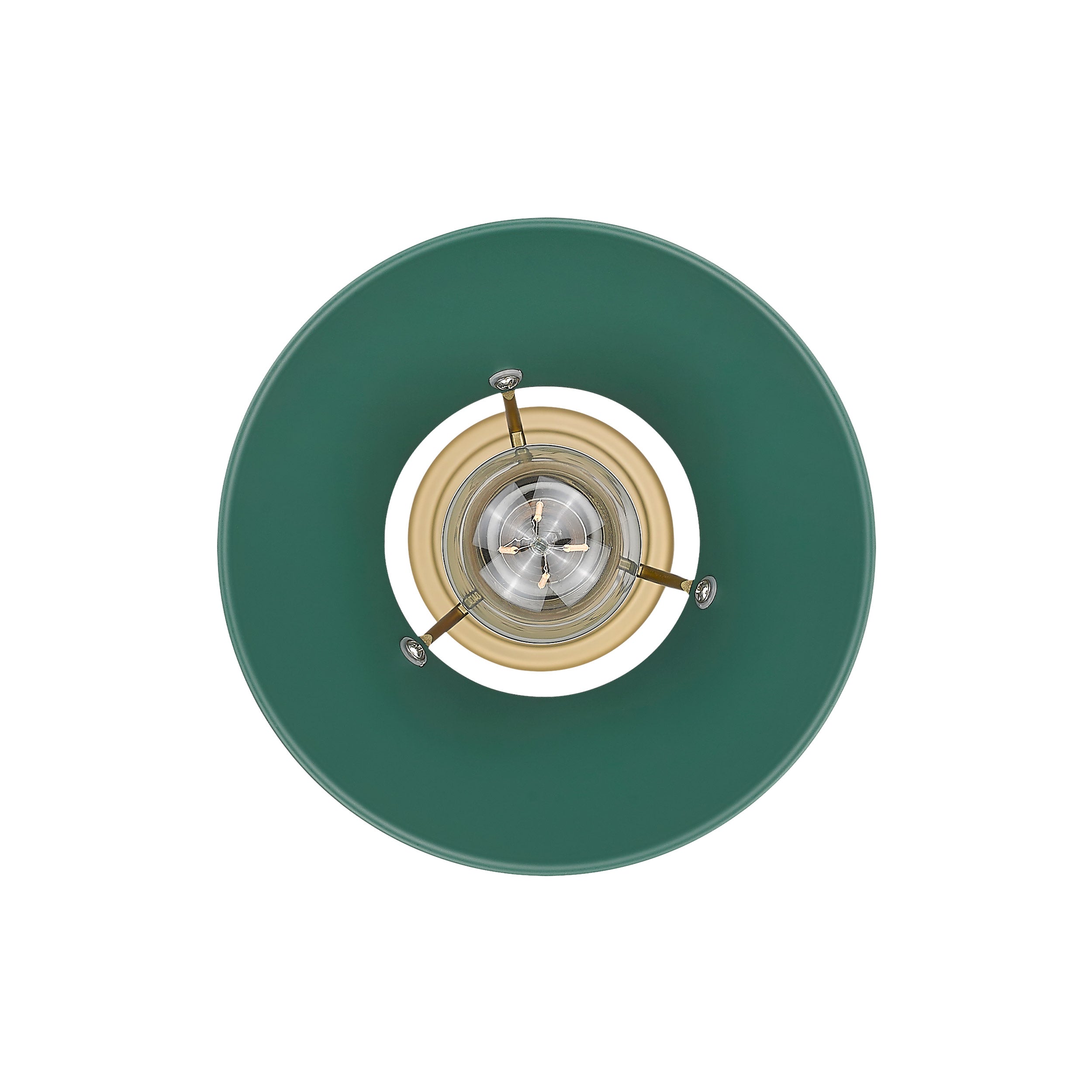 Yep by Golden Lighting Orwell 1-light 8in Pendant in Brushed Champagne Brass and Pine Green shade - - Golden Lighting