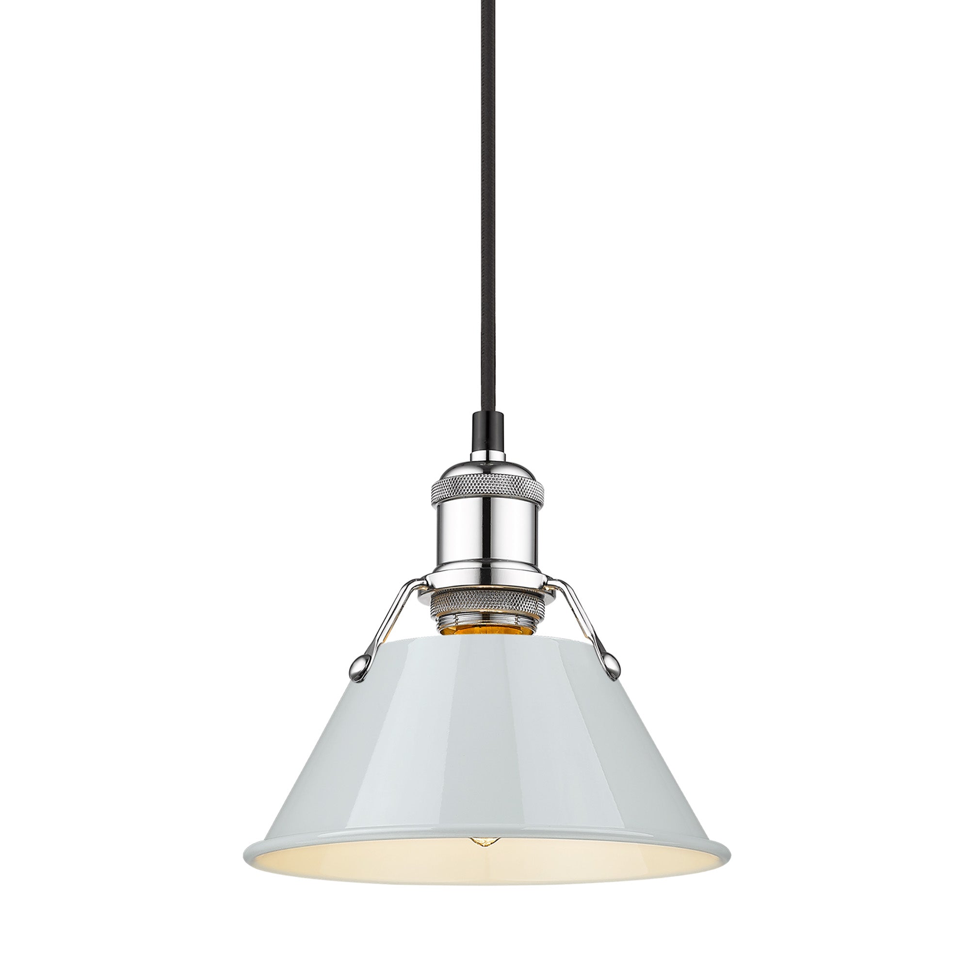 Yep by Golden Lighting Orwell 1-light 8in Pendant in Chrome and Dusky Blue shade - - Golden Lighting