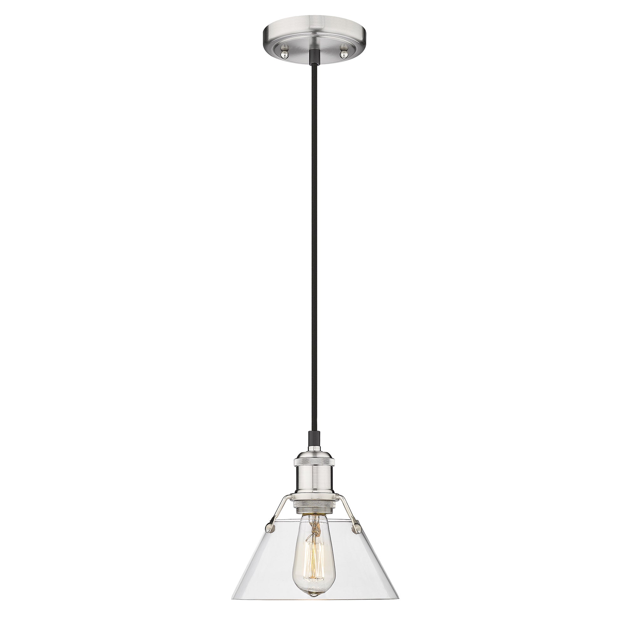 Yep by Golden Lighting Orwell 1-light 8in Pendant in Pewter and Clear Glass - - Golden Lighting