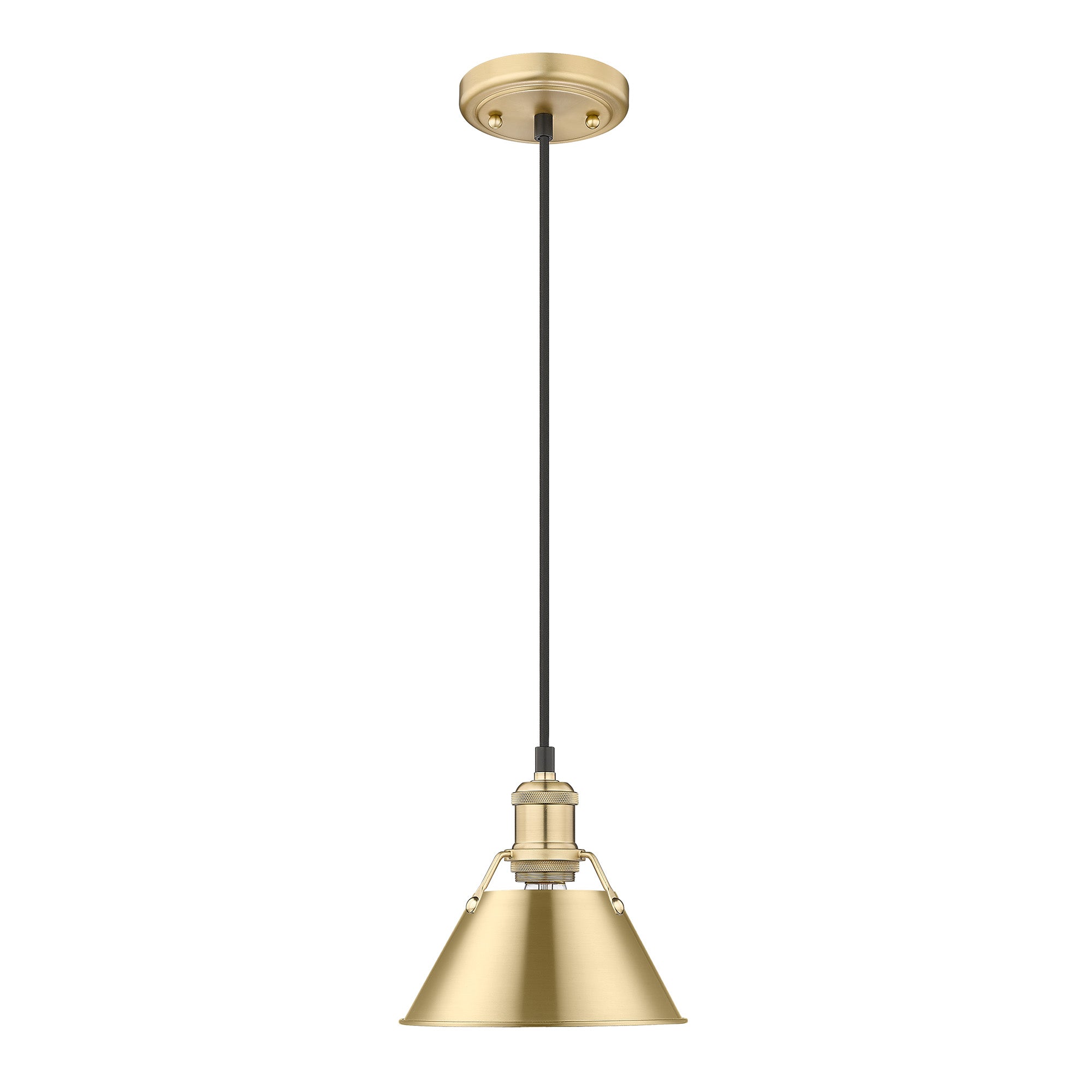 Yep by Golden Lighting Orwell 1-light 8in Pendant in Brushed Champagne Brass - - Golden Lighting