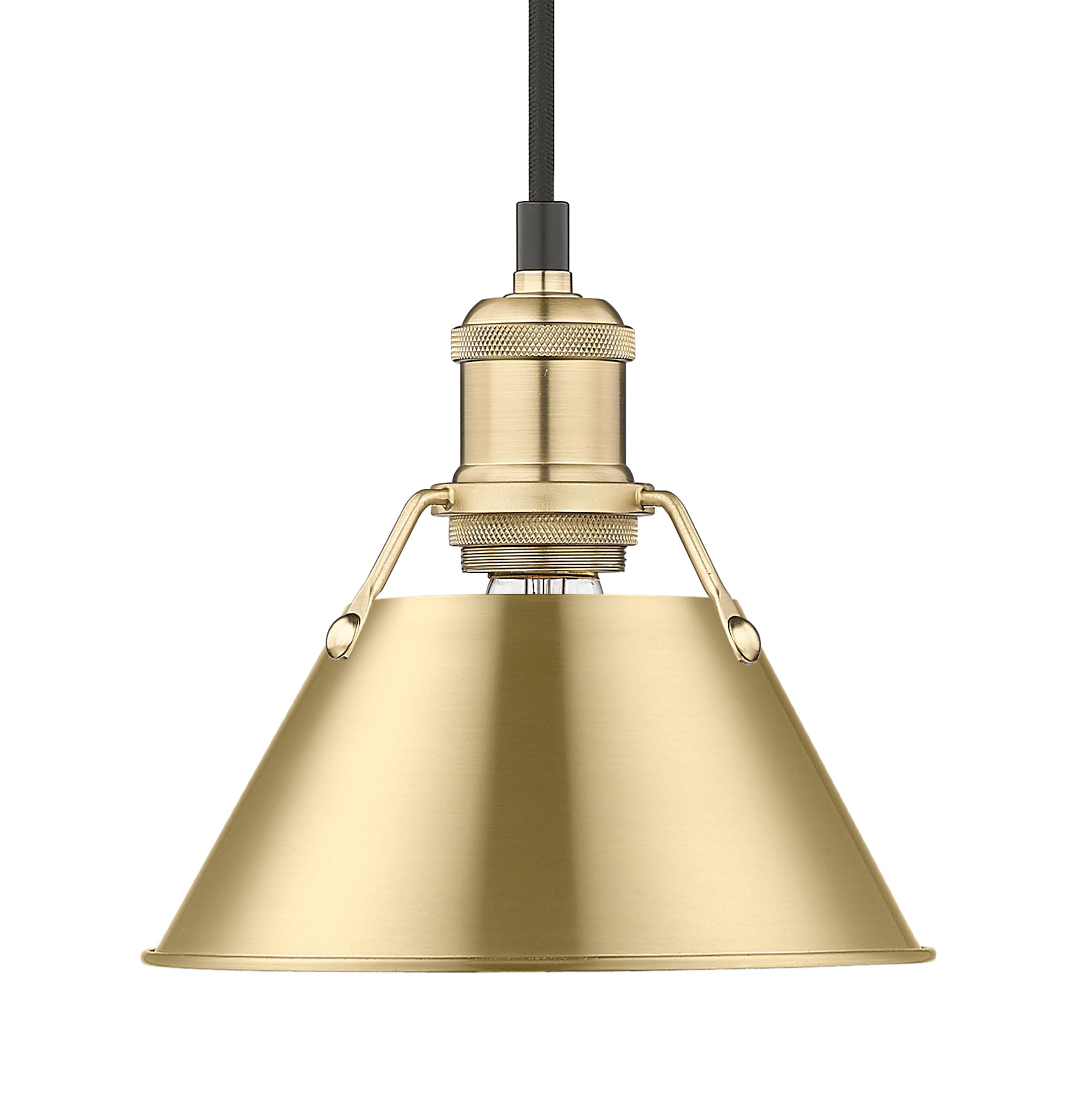Yep by Golden Lighting Orwell 1-light 8in Pendant in Brushed Champagne Brass - Default Title - Golden Lighting